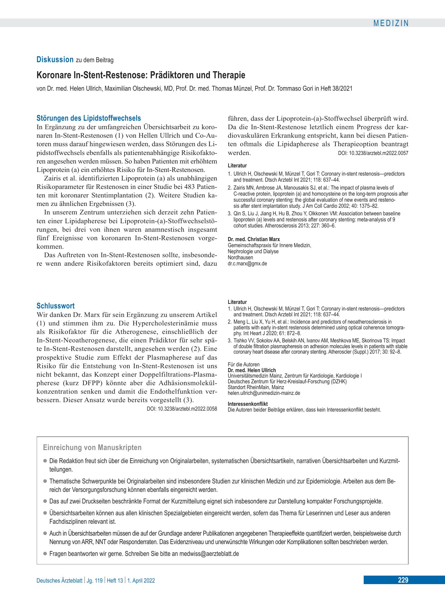 Vorschauseite 1: Schlusswort – Deutsches Ärzteblatt