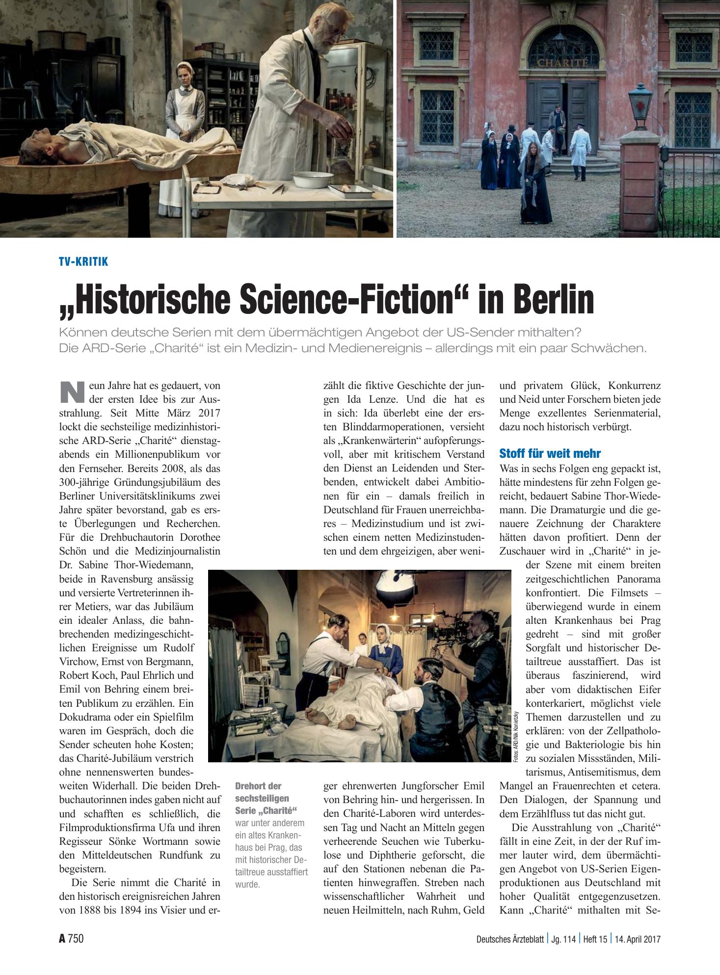 Vorschauseite 1: TV-Kritik: „Historische Science-Fiction“ in Berlin – Deutsches Ärzteblatt