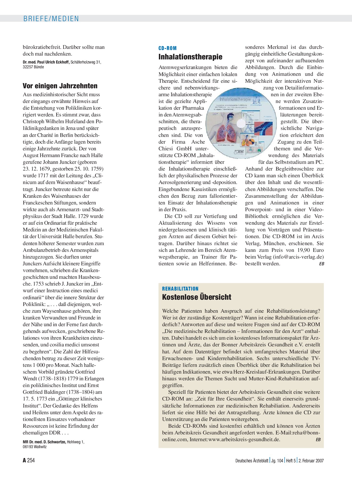 Vorschauseite 1: CD-ROM: Inhalationstherapie – Deutsches Ärzteblatt