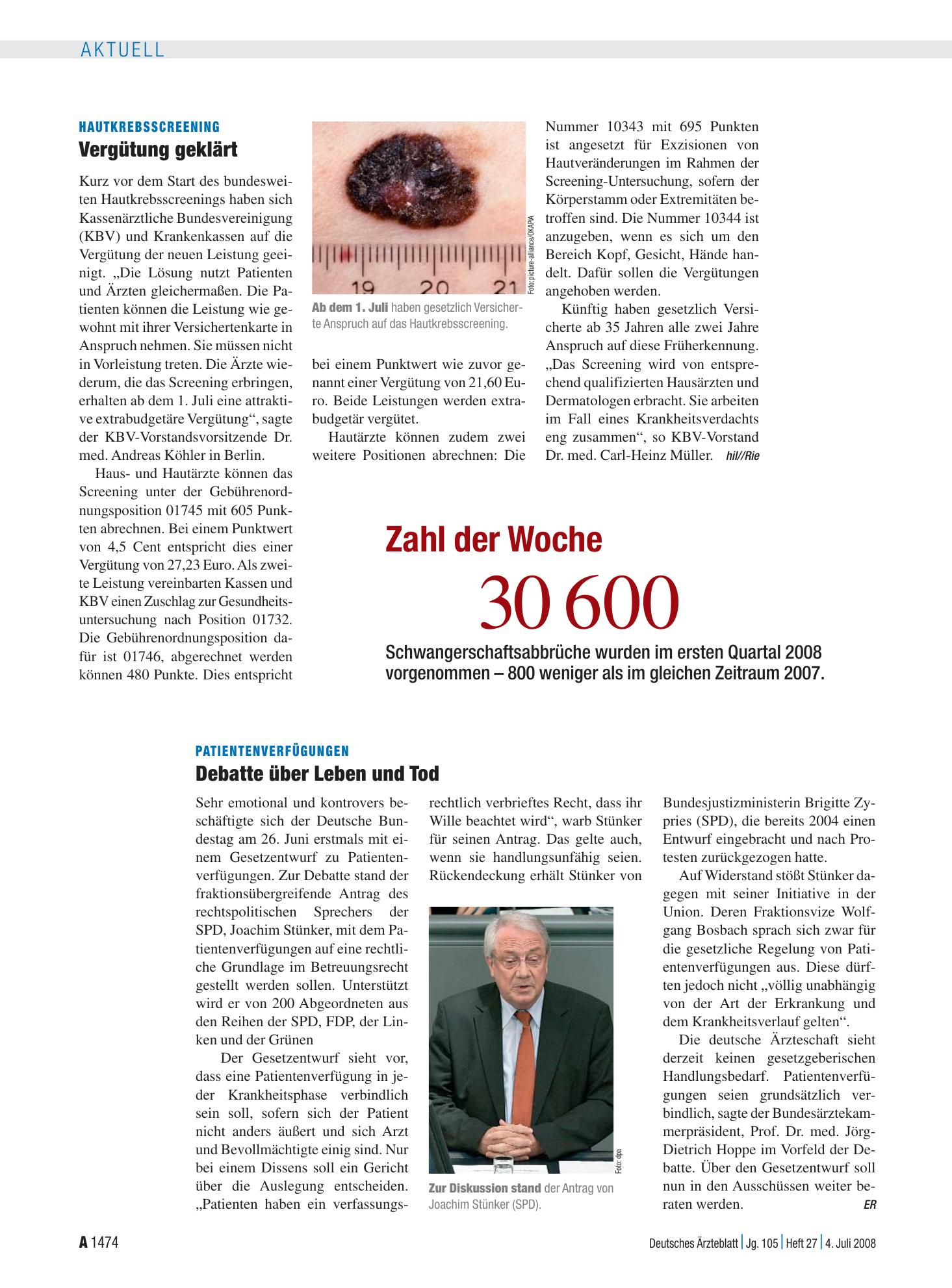 Vorschauseite 1: Zahl der Woche: 30.600 – Deutsches Ärzteblatt