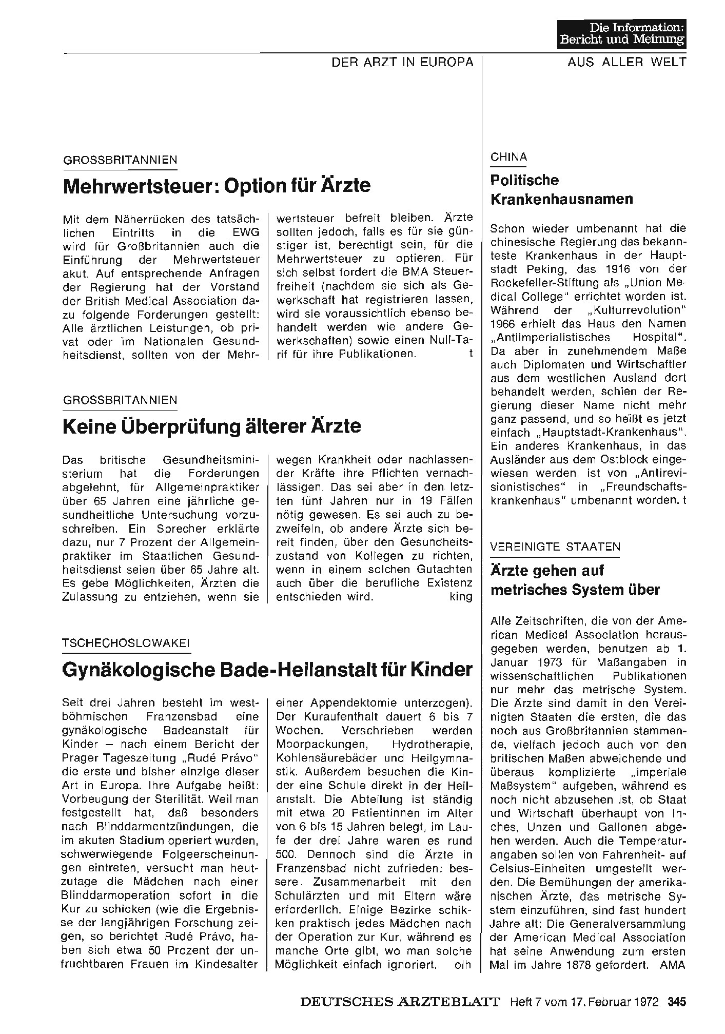 Vorschauseite 1: China: Politische Krankenhausnamen