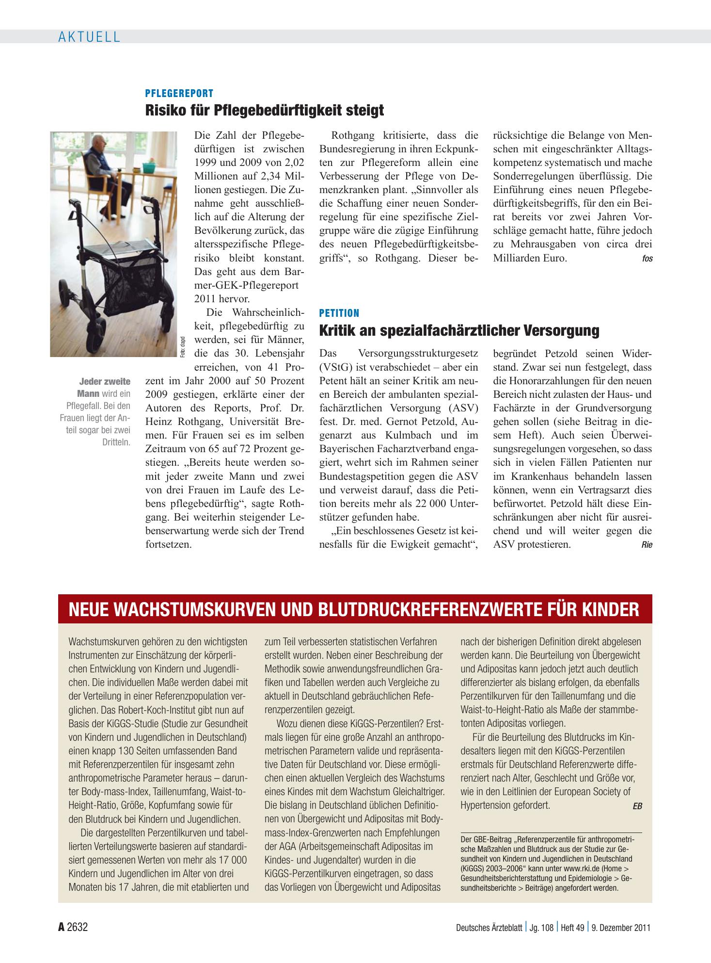 Vorschauseite 1: Petition: Kritik an spezialfachärztlicher Versorgung – Deutsches Ärzteblatt