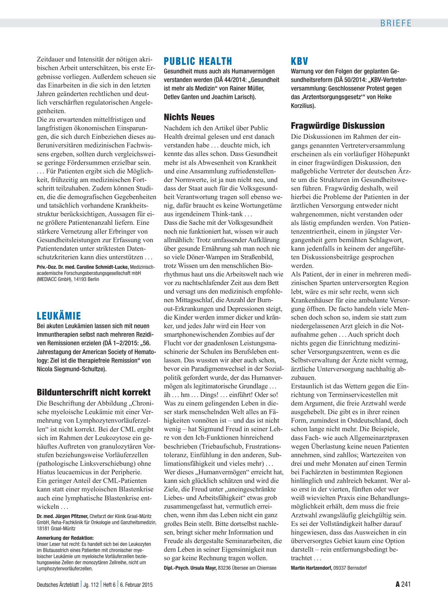 Vorschauseite 1: KBV: Fragwürdige Diskussion – Deutsches Ärzteblatt