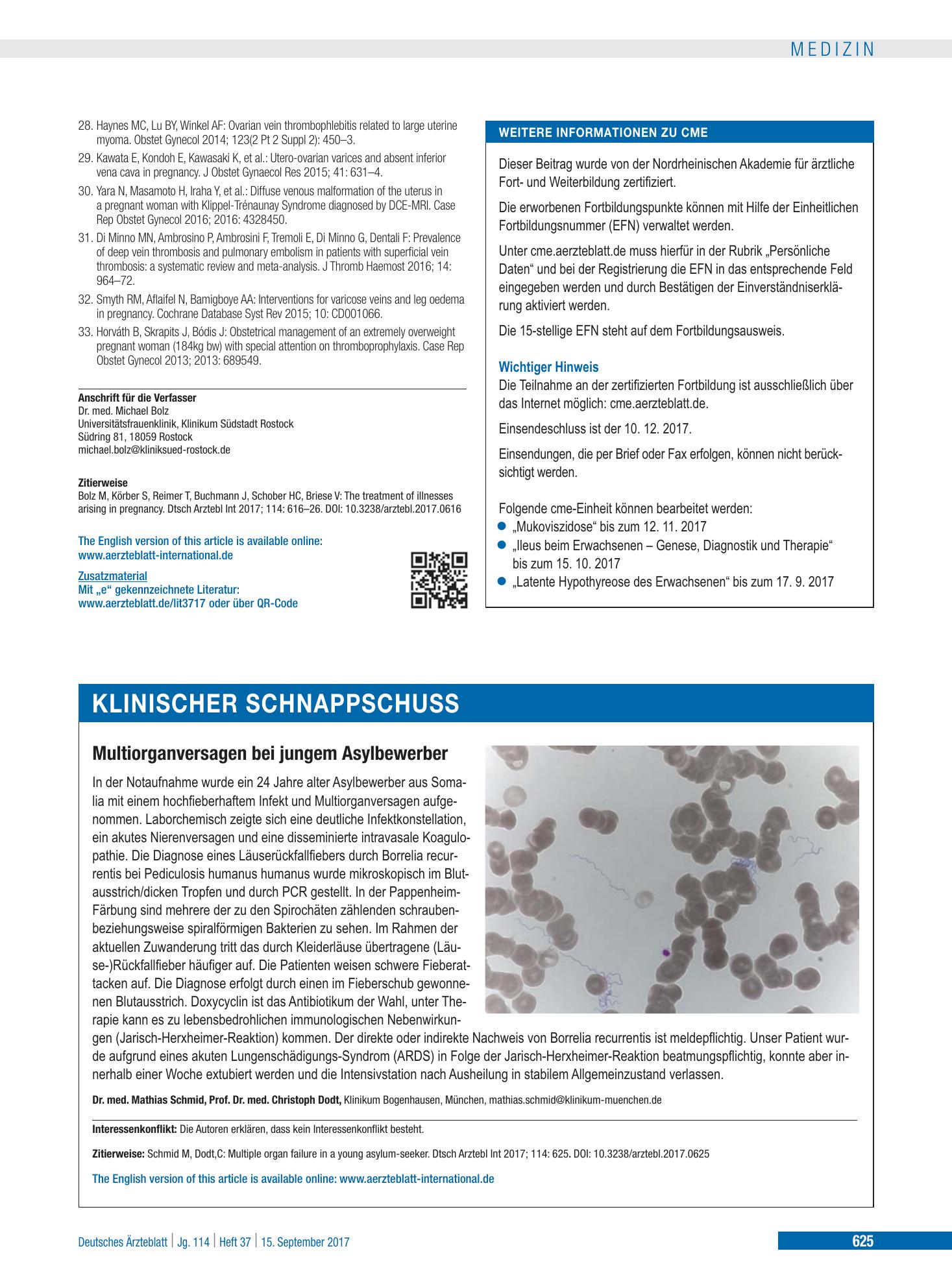 Vorschauseite 1: Multiorganversagen bei jungem Asylbewerber – Deutsches Ärzteblatt