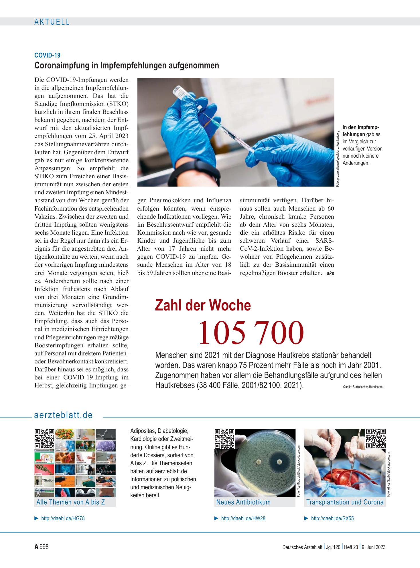 Vorschauseite 1: aerzteblatt.de – Deutsches Ärzteblatt