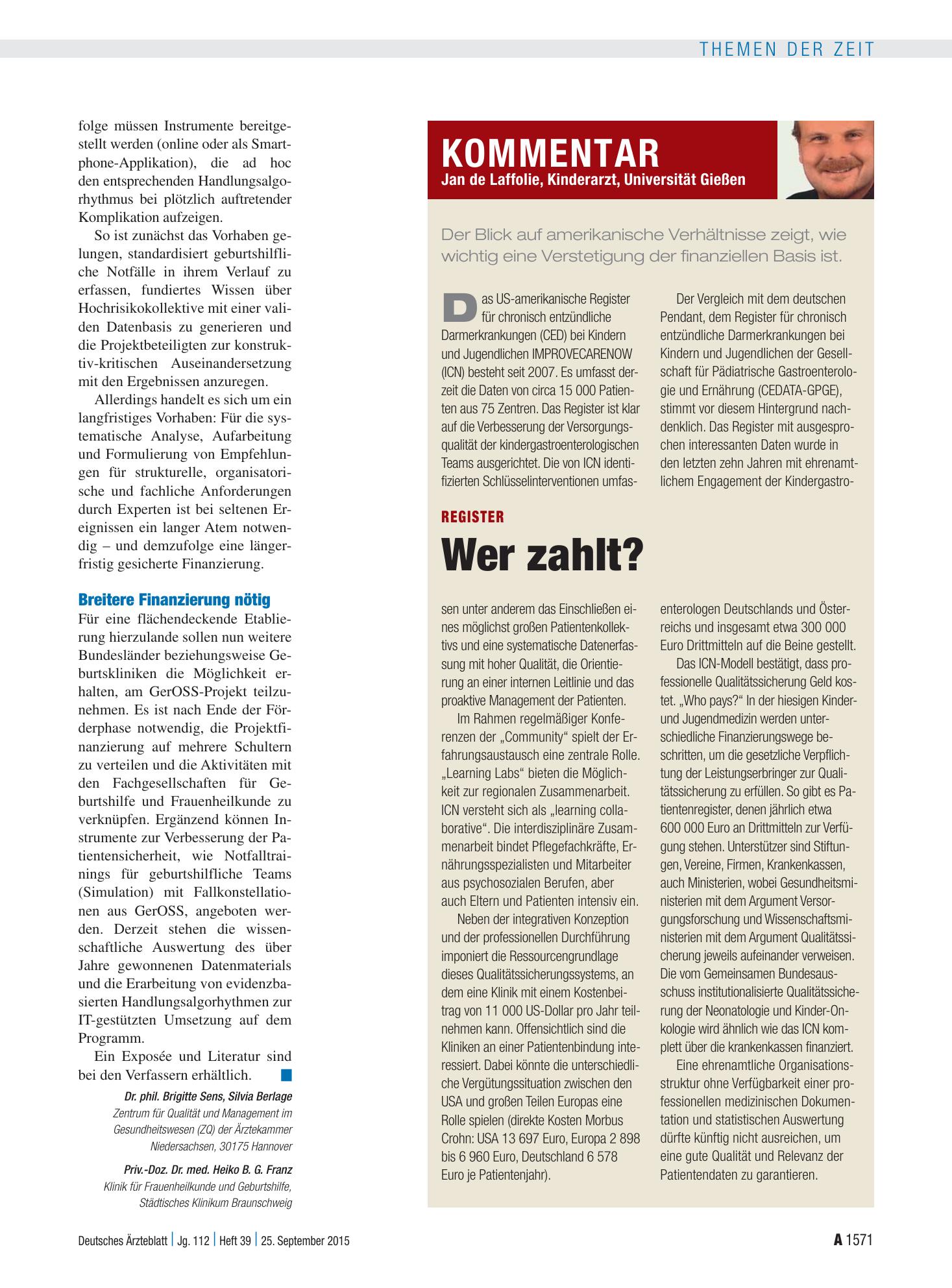 Vorschauseite 1: Register: Wer zahlt? – Deutsches Ärzteblatt
