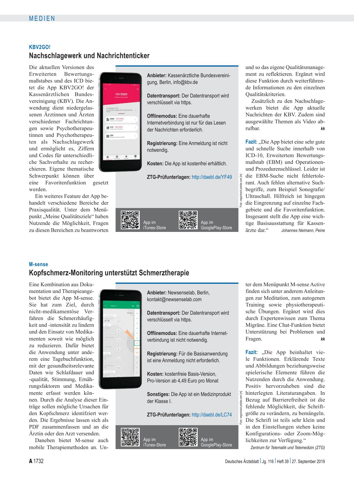 Vorschauseite 1: KBV2GO!: Nachschlagewerk und Nachrichtenticker – Deutsches Ärzteblatt