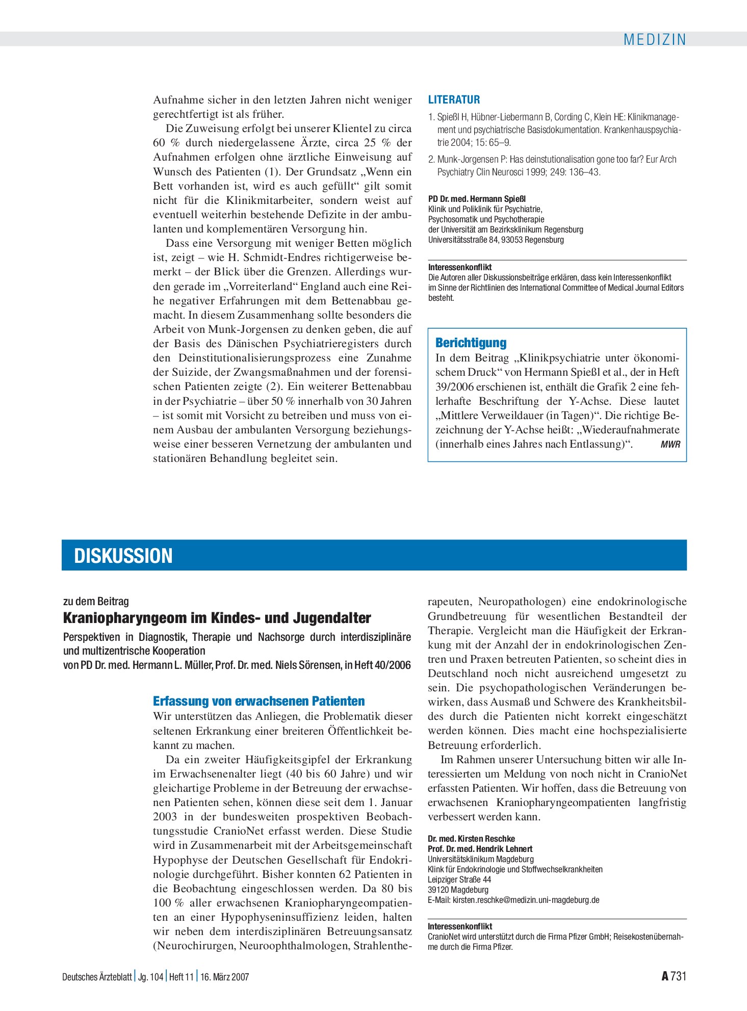 Vorschauseite 1: Kraniopharyngeom im Kindes- und Jugendalter – Perspektiven in Diagnostik, Therapie und Nachsorge durch interdisziplinäre und multizentrische Kooperation: Erfassung von erwachsenen…