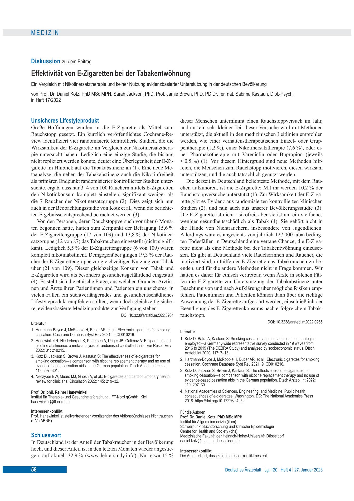 Vorschauseite 1: Schlusswort – Deutsches Ärzteblatt