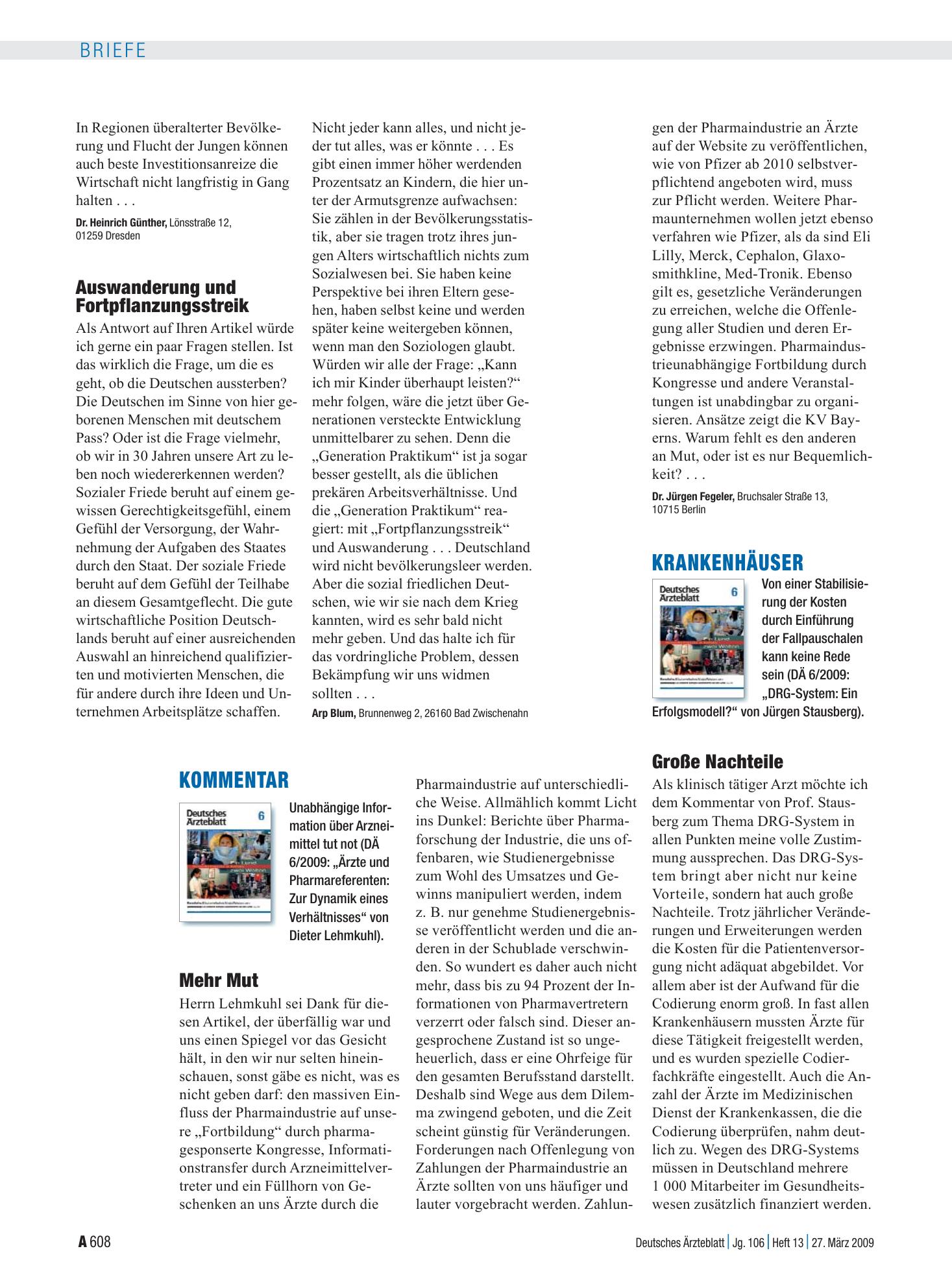 Vorschauseite 1: Kommentar: Mehr Mut – Deutsches Ärzteblatt