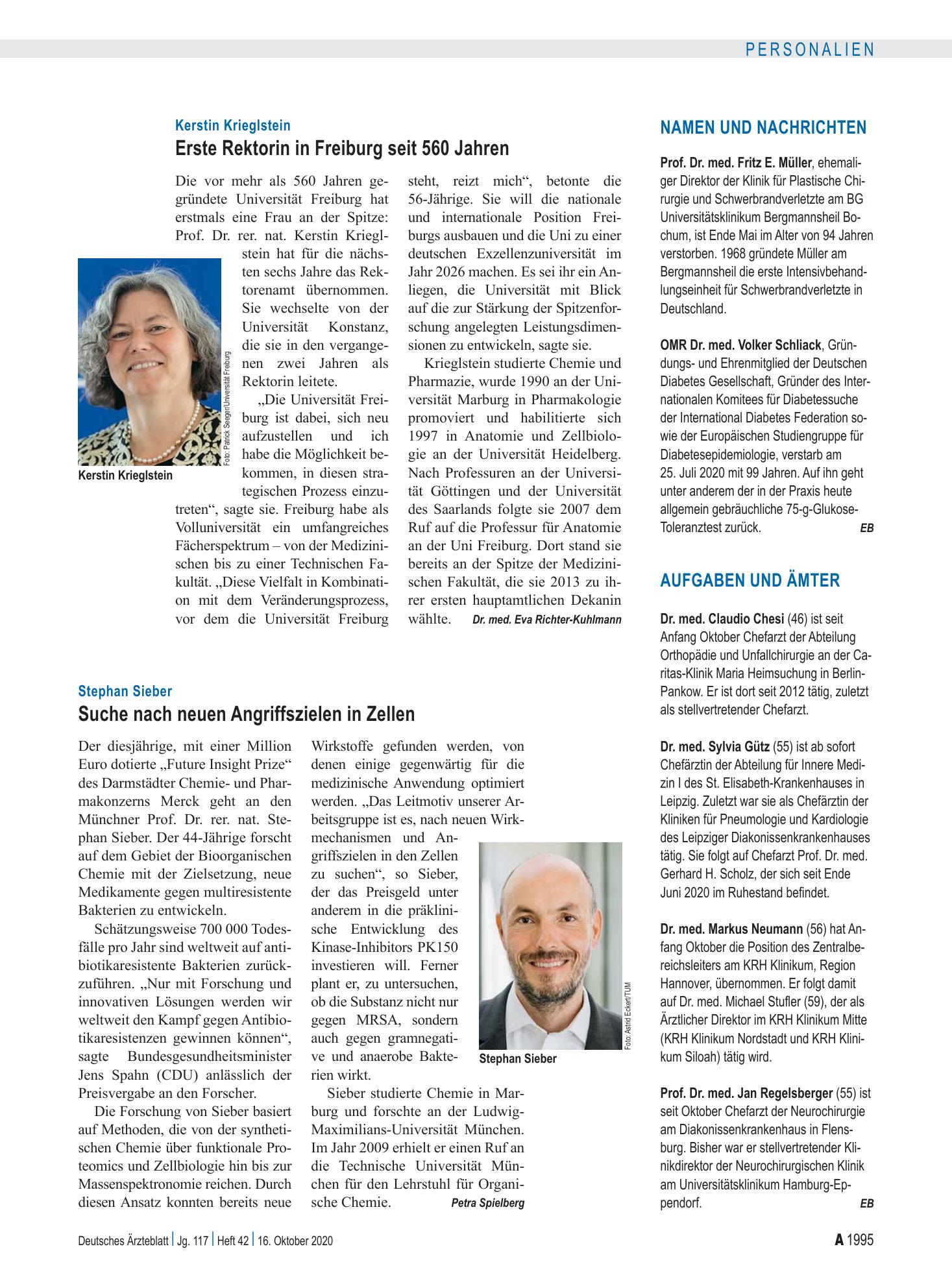Vorschauseite 1: Aufgaben und Ämter – Deutsches Ärzteblatt
