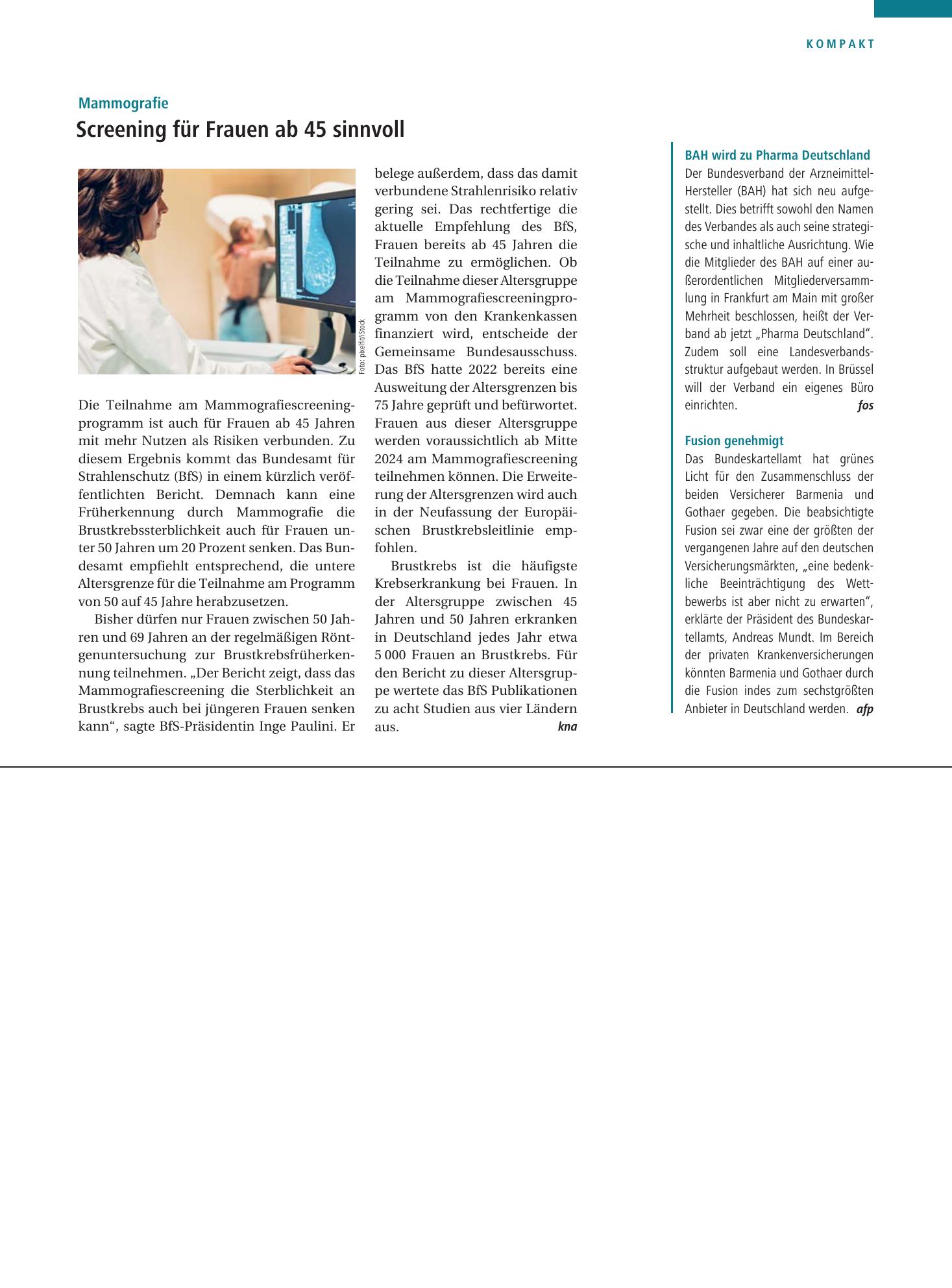 Vorschauseite 1: BAH wird zu Pharma Deutschland / Fusion genehmigt – Deutsches Ärzteblatt