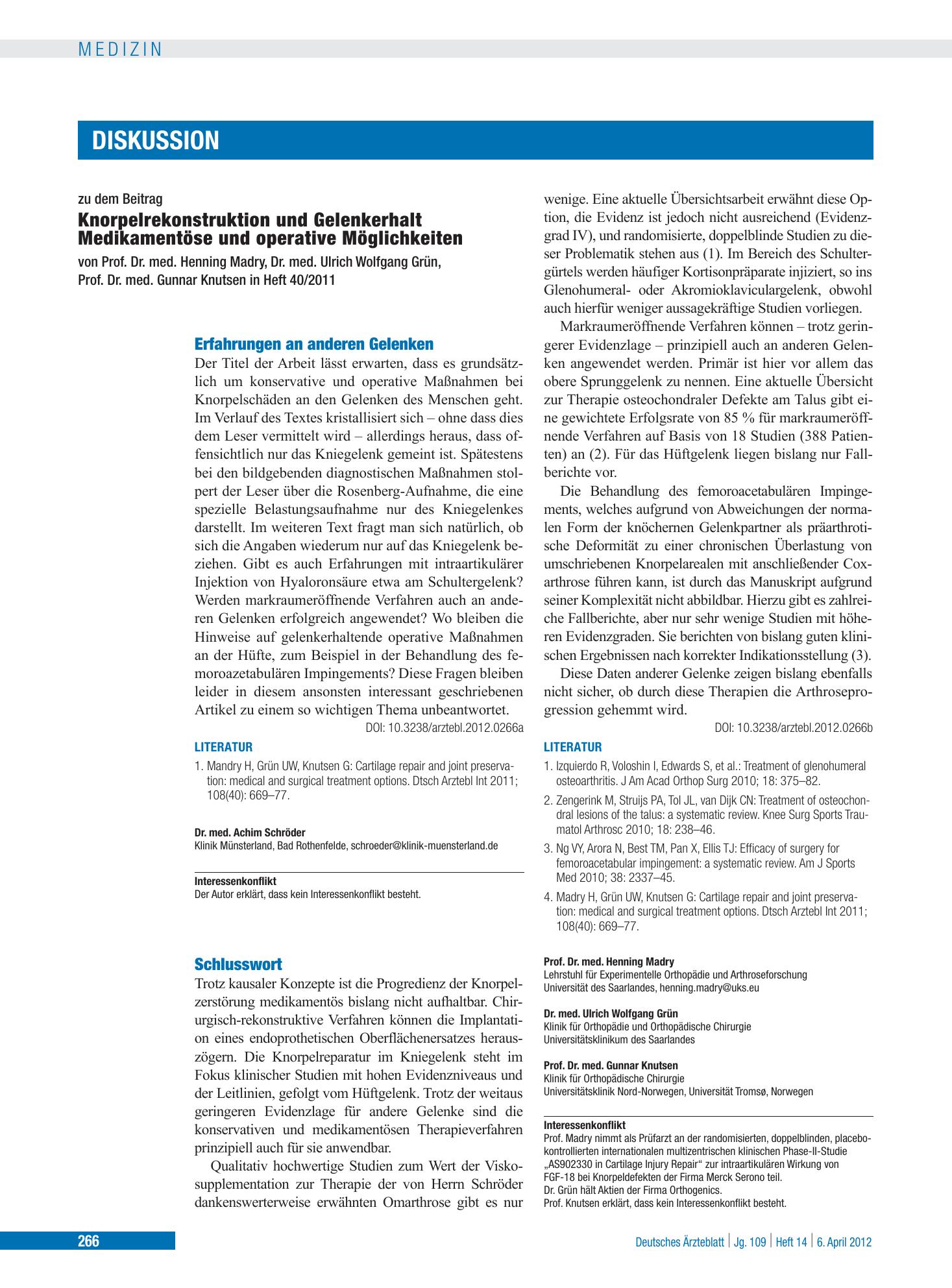 Vorschauseite 1: Schlusswort – Deutsches Ärzteblatt