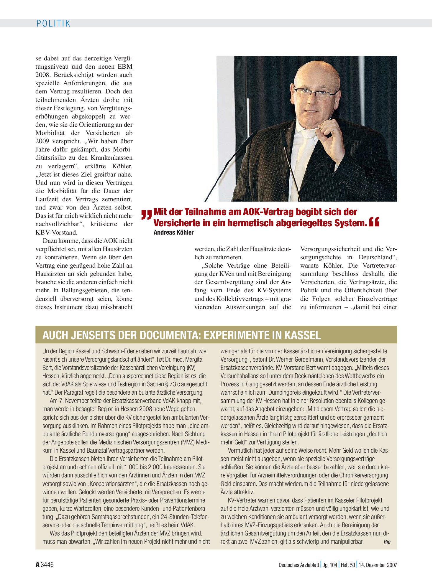 Vorschauseite 1: Auch jenseits der documenta: Experimente in Kassel – Deutsches Ärzteblatt
