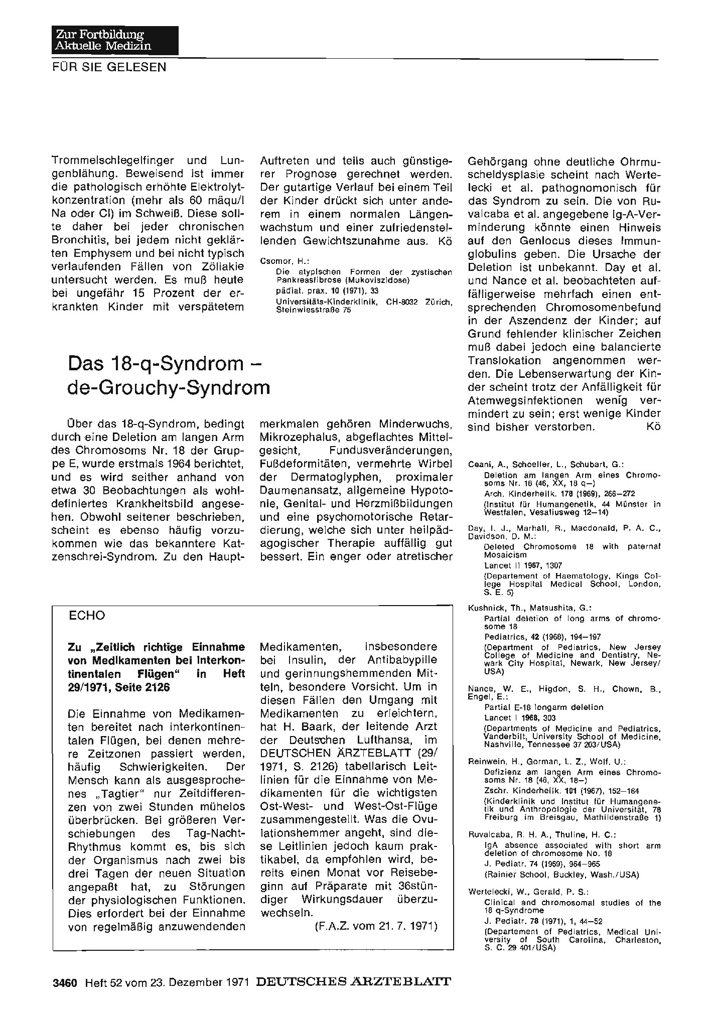 Vorschauseite 1: Das 18-q-Syndrom — de-Grouchy-Syndrom