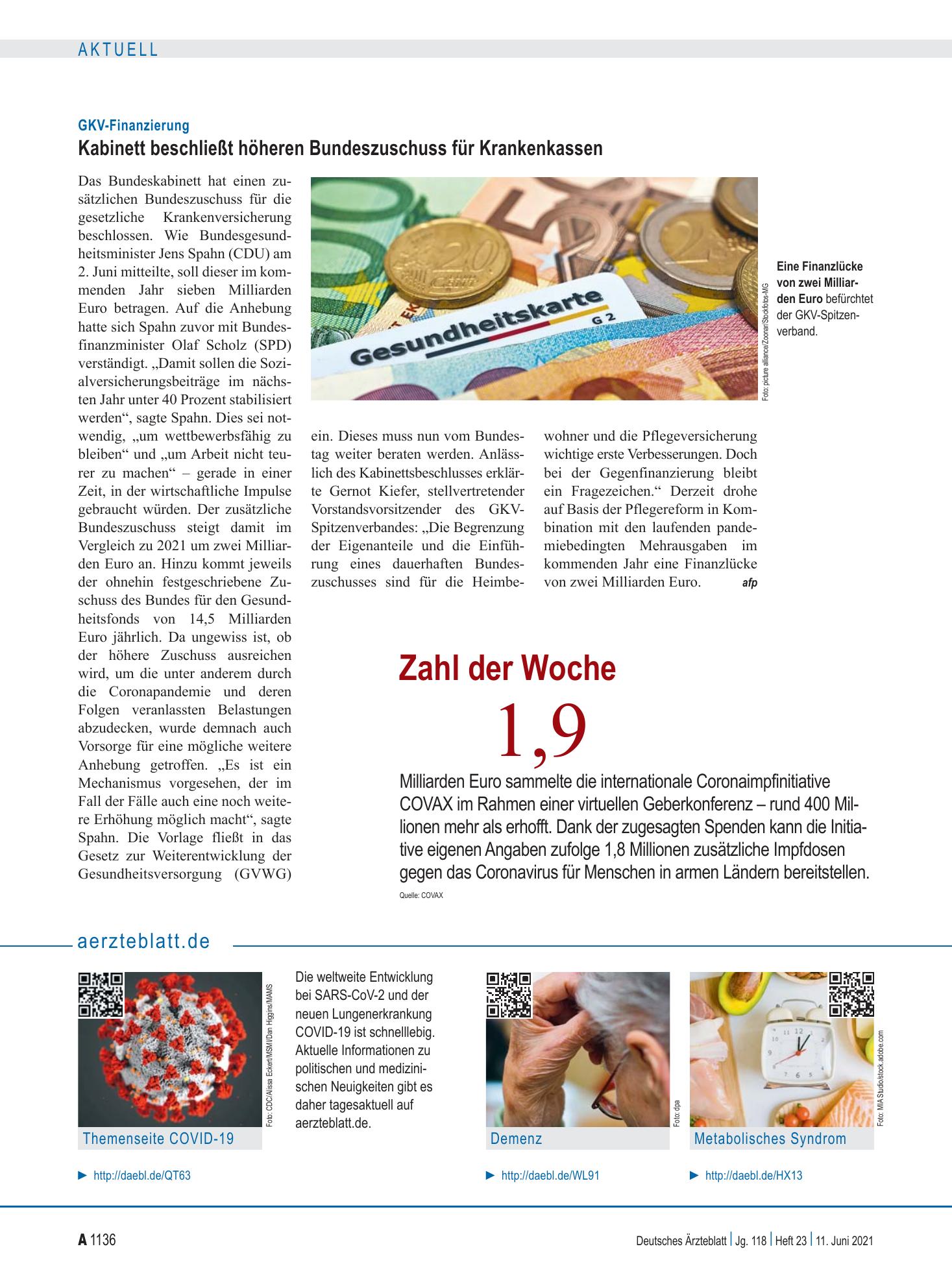 Vorschauseite 1: aerzteblatt.de – Deutsches Ärzteblatt