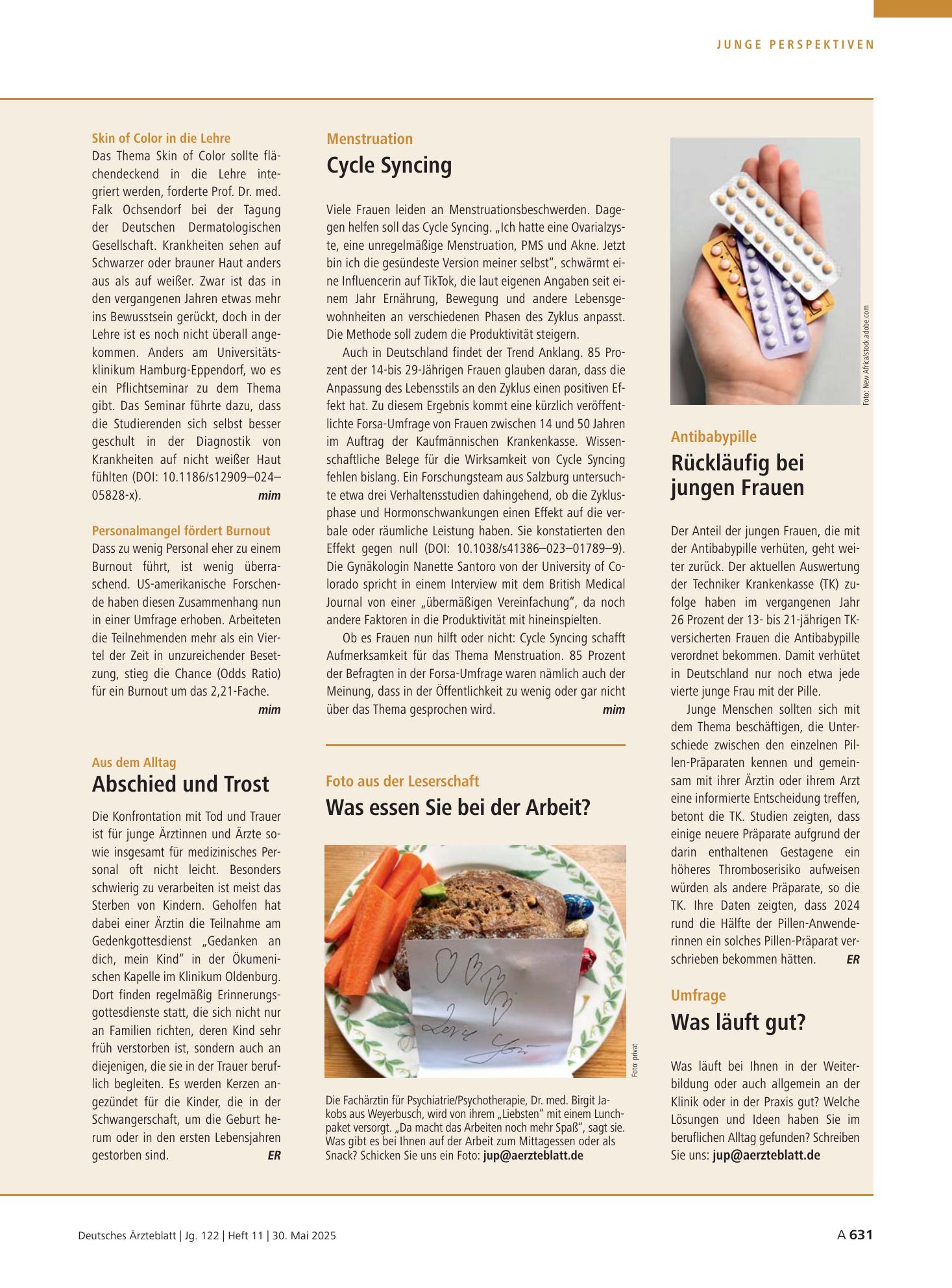 Vorschauseite 1: Menstruation: Cycle Syncing – Deutsches Ärzteblatt