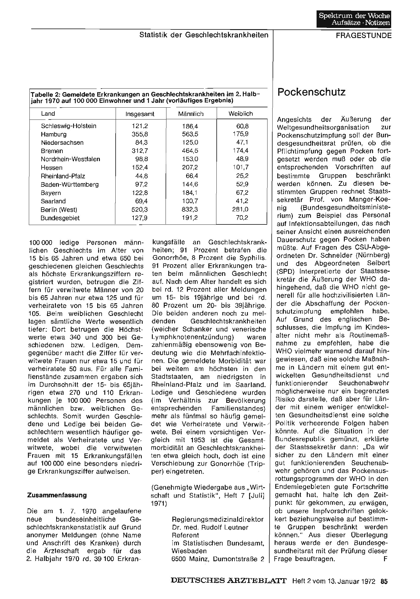Vorschauseite 1: Fragestunde des Deutschen Bundestages: Pockenschutz