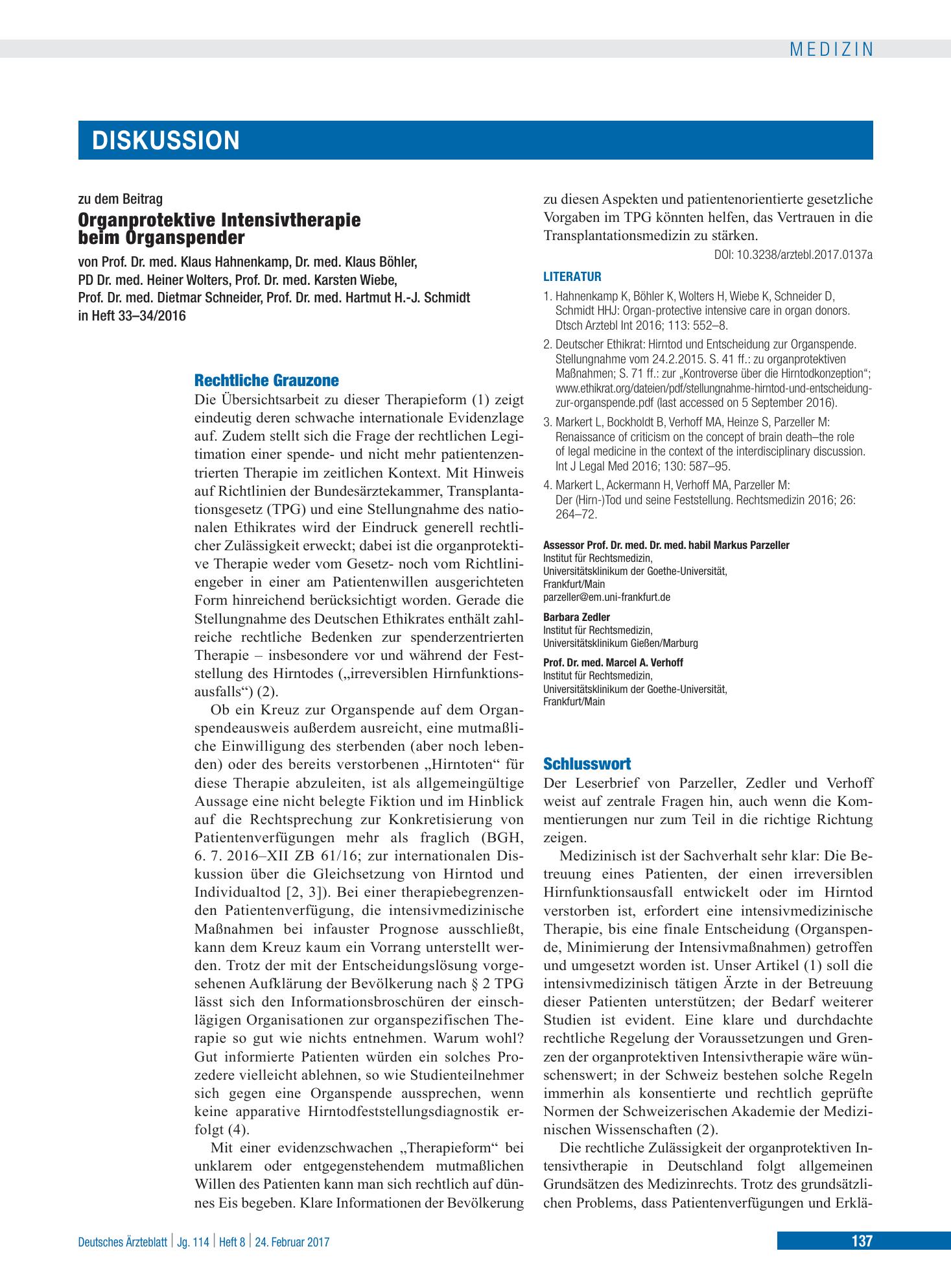 Vorschauseite 1: Schlusswort – Deutsches Ärzteblatt