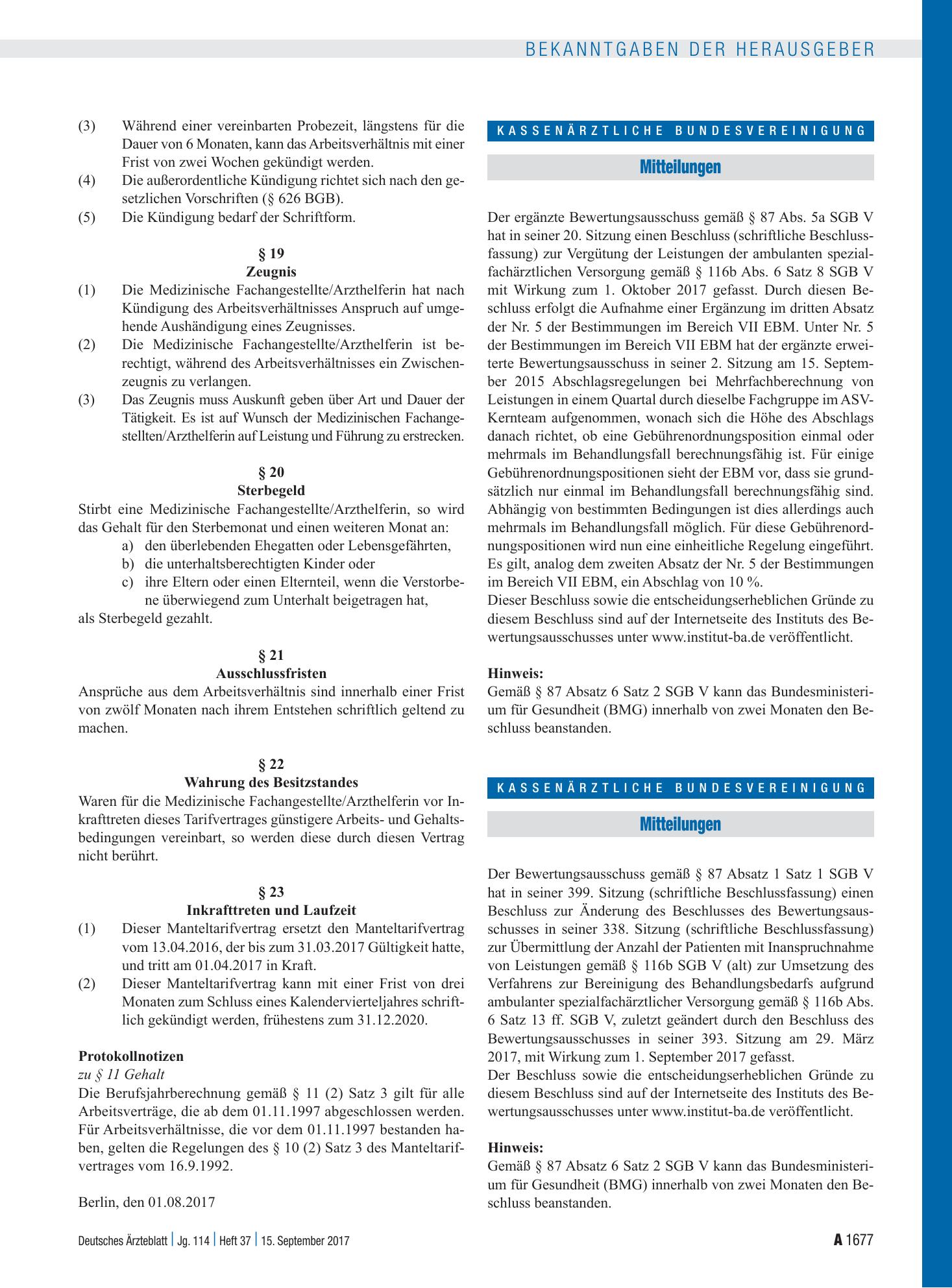 Vorschauseite 1: Mitteilungen – Deutsches Ärzteblatt