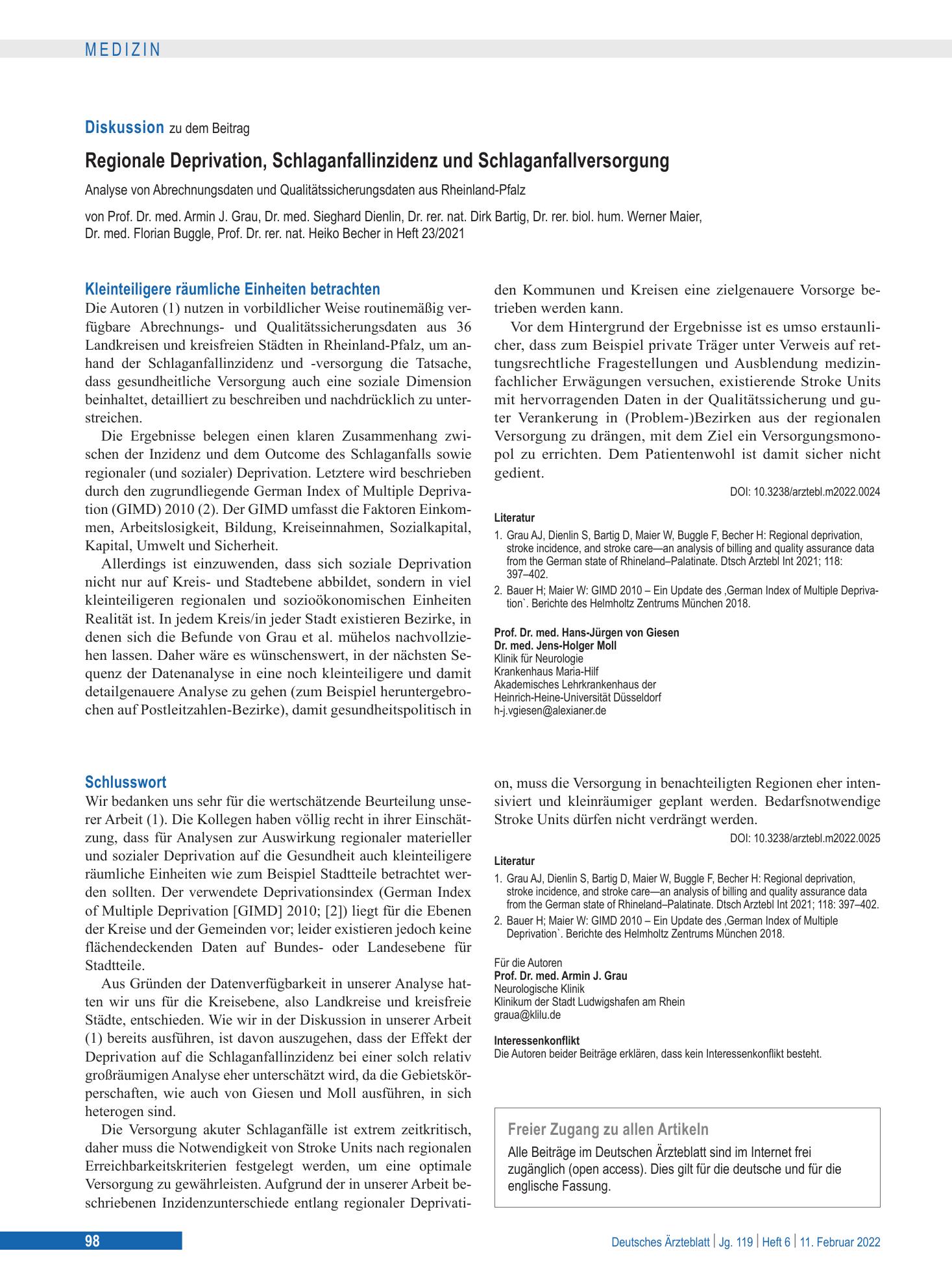 Vorschauseite 1: Schlusswort – Deutsches Ärzteblatt