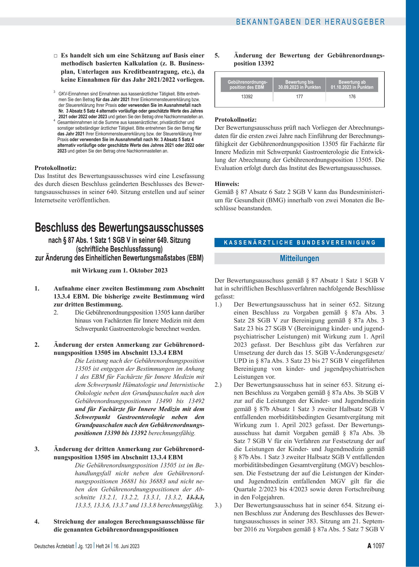 Vorschauseite 1: Mitteilungen – Deutsches Ärzteblatt