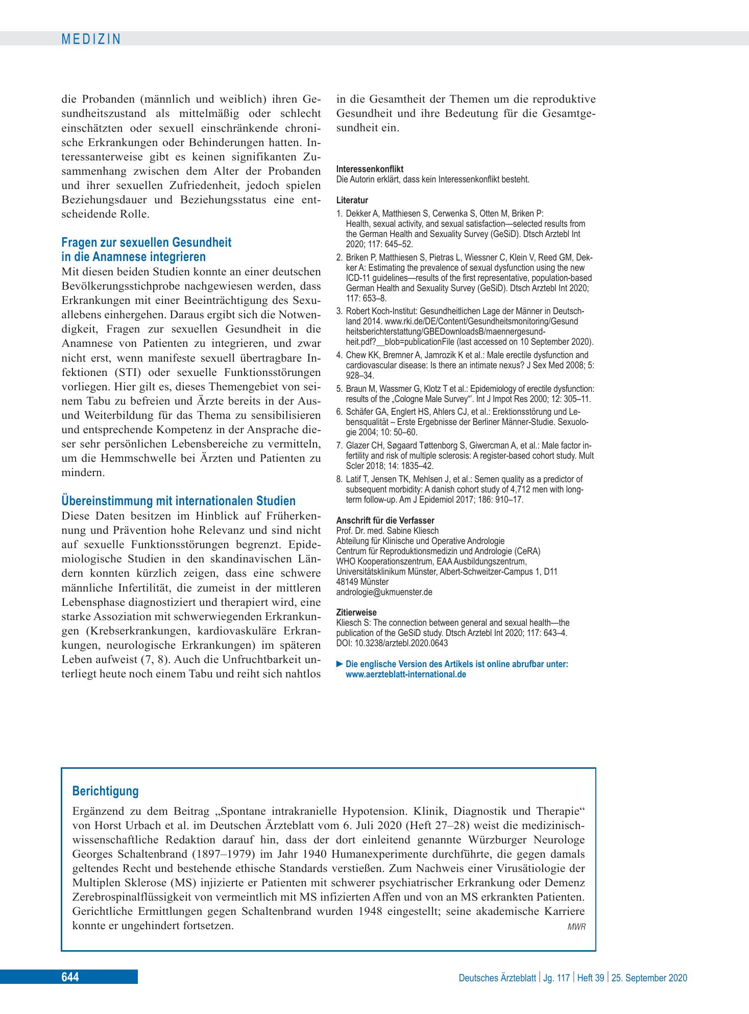 Vorschauseite 1: Berichtigung – Deutsches Ärzteblatt