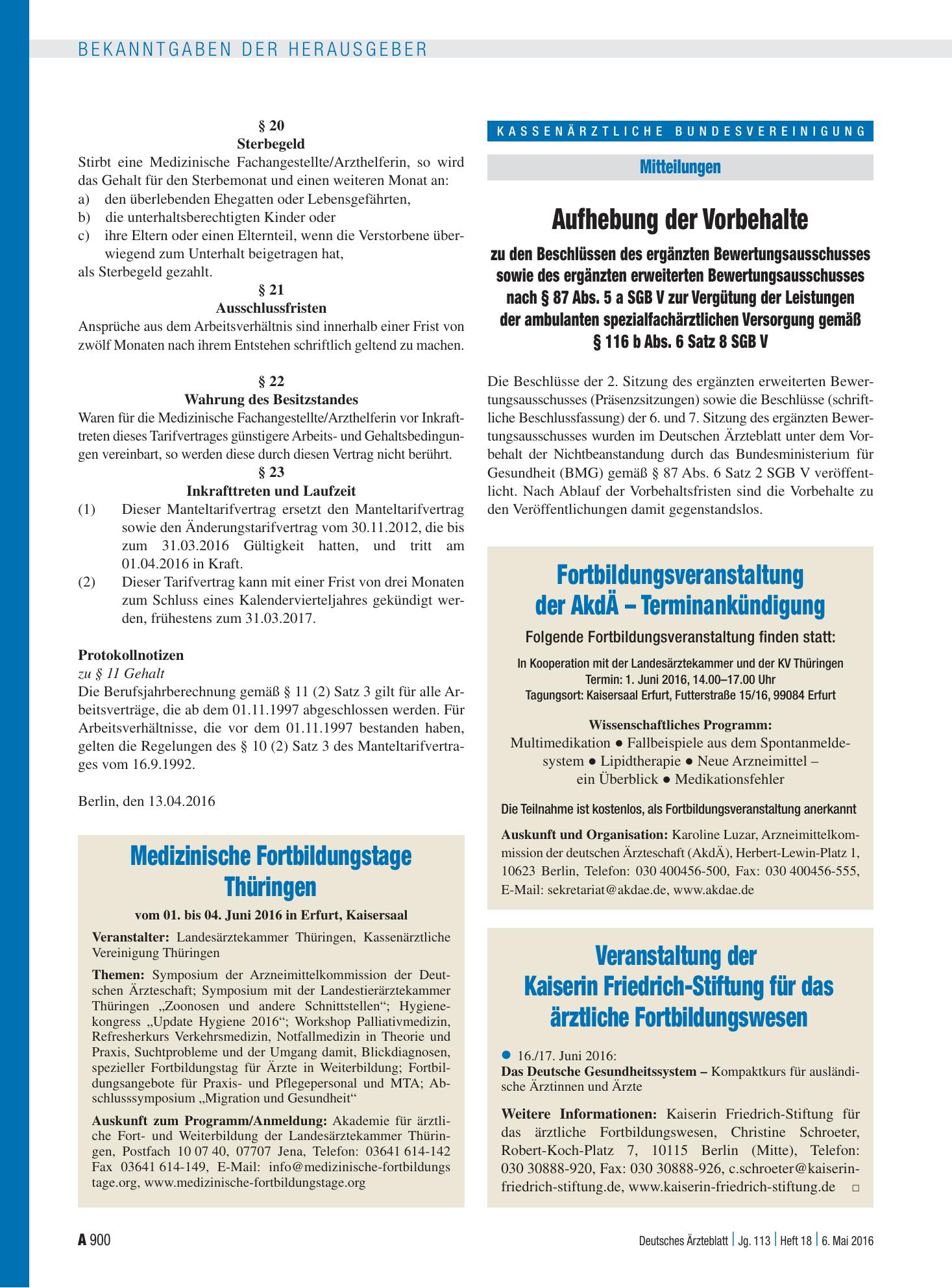 Vorschauseite 1: Medizinische Fortbildungstage Thüringen – Deutsches Ärzteblatt