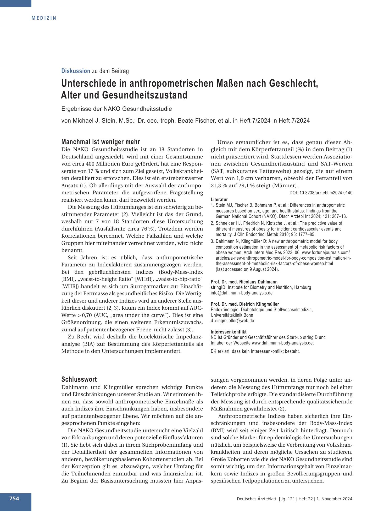 Vorschauseite 1: Schlusswort – Deutsches Ärzteblatt