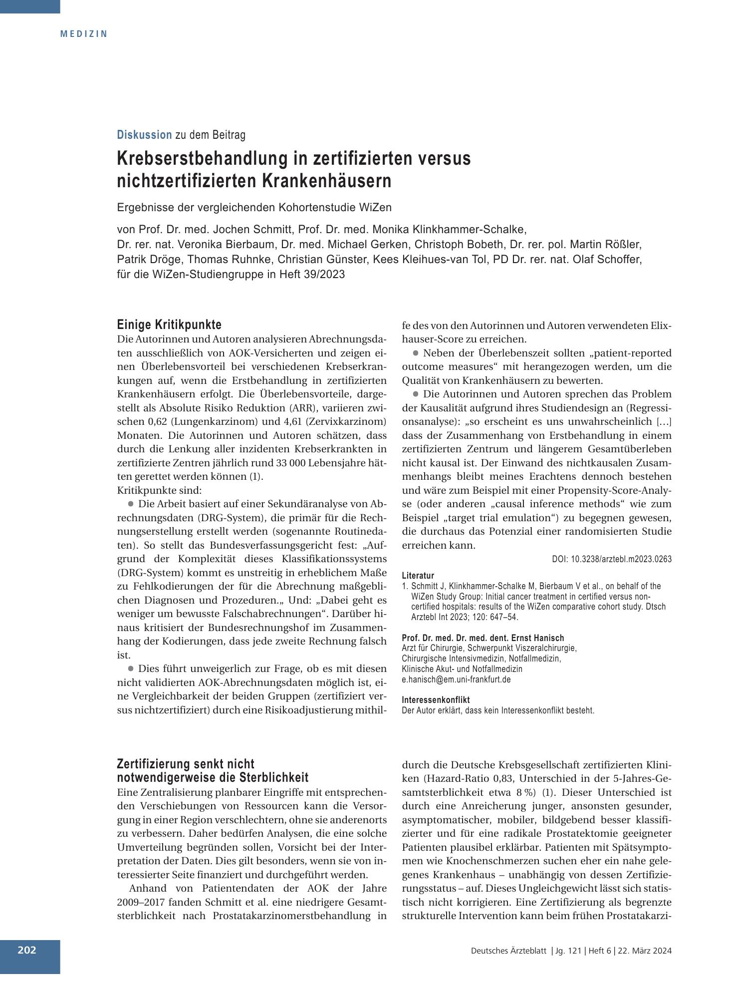 Vorschauseite 1: Einige Kritikpunkte – Deutsches Ärzteblatt