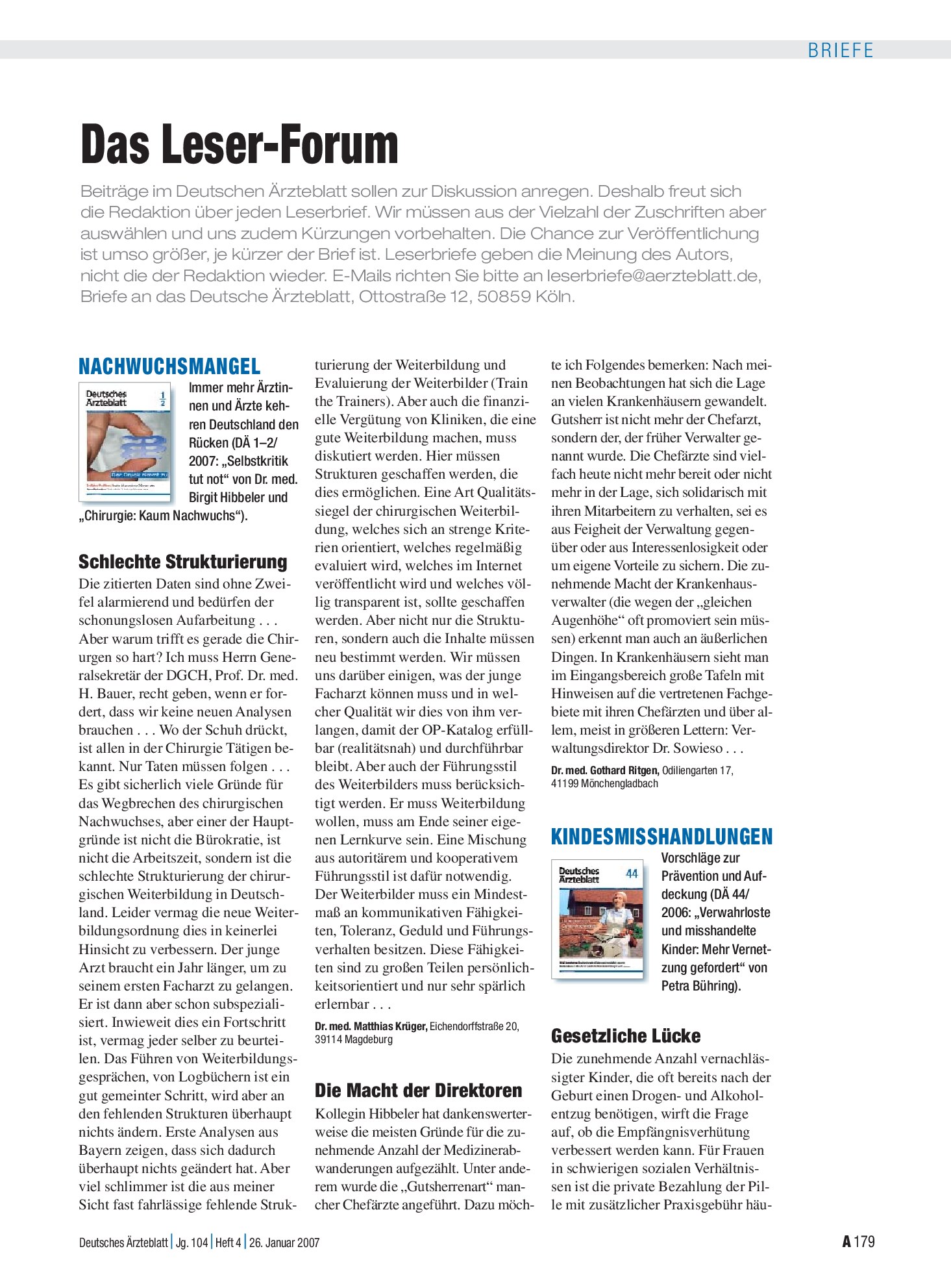 Vorschauseite 1: Kindesmisshandlungen: Gesetzliche Lücke – Deutsches Ärzteblatt