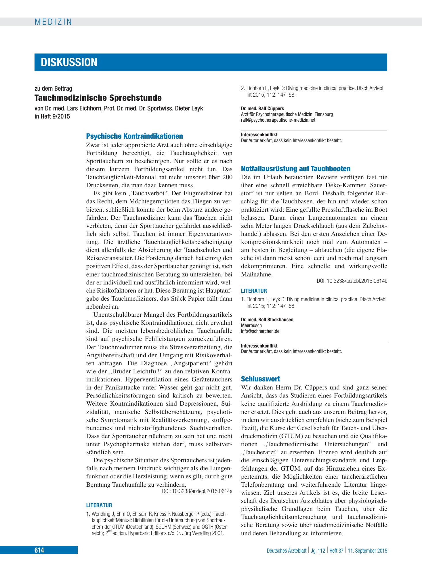 Vorschauseite 1: Schlusswort – Deutsches Ärzteblatt