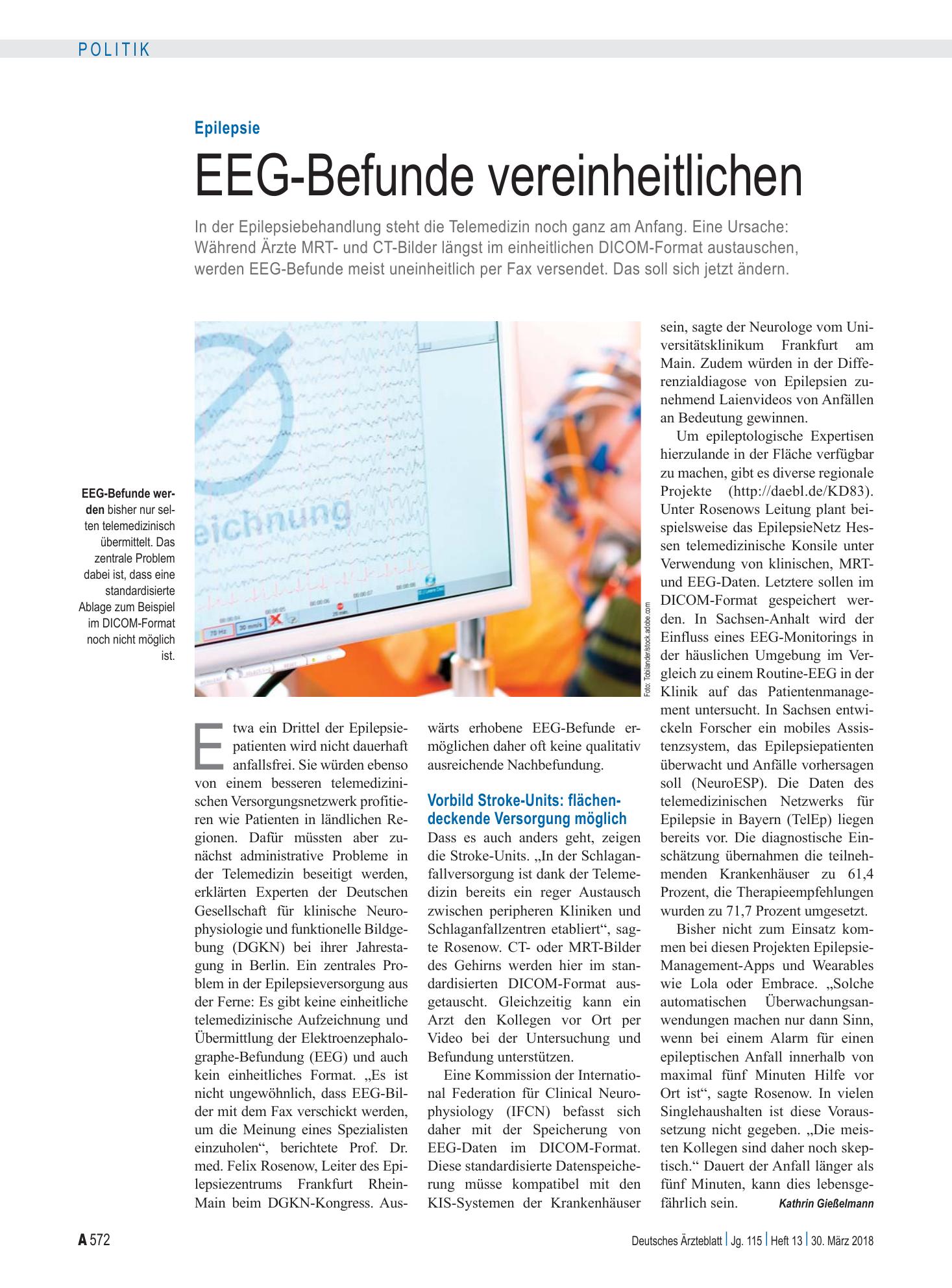 Vorschauseite 1: Epilepsie: EEG-Befunde vereinheitlichen – Deutsches Ärzteblatt