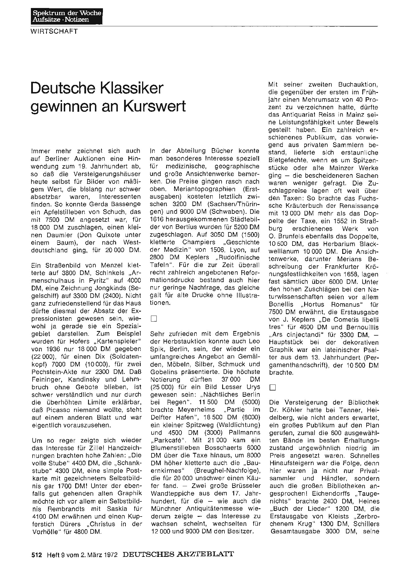 Vorschauseite 1: Deutsche Klassiker gewinnen an Kurswert