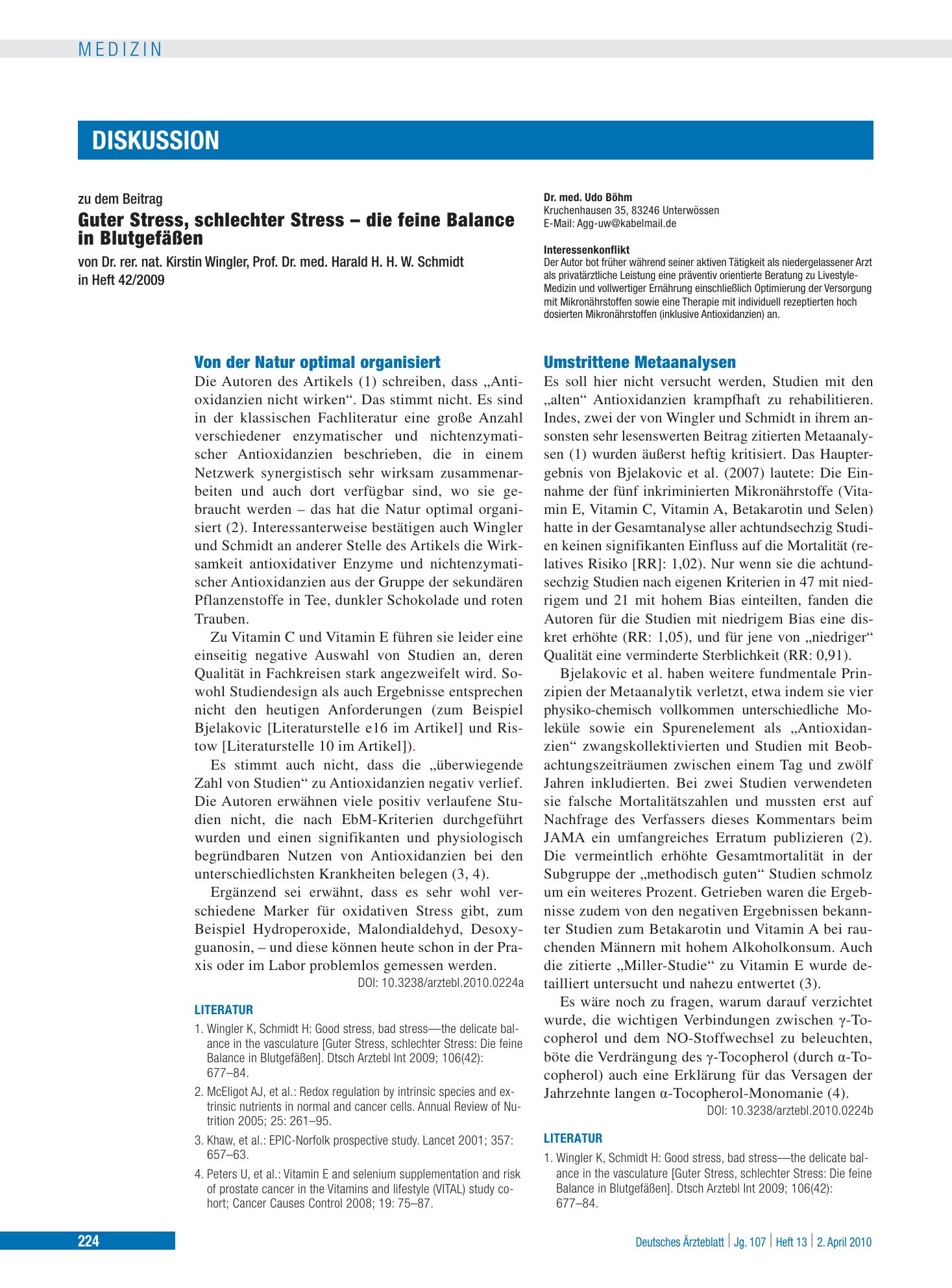 Vorschauseite 1: Umstrittene Metaanalysen – Deutsches Ärzteblatt