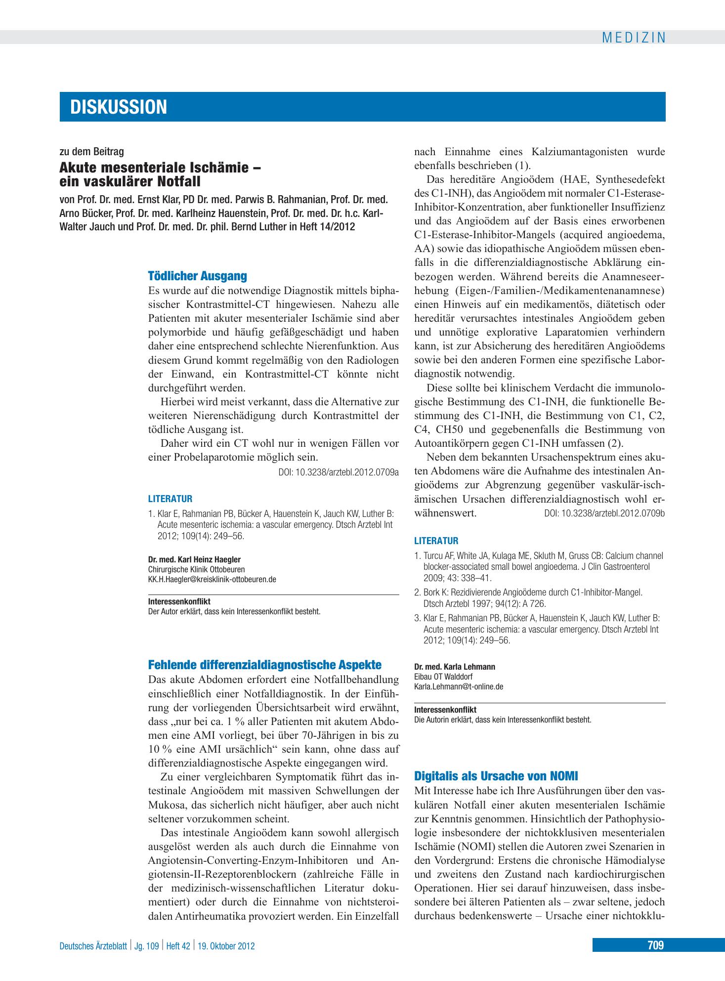 Vorschauseite 1: Tödlicher Ausgang – Deutsches Ärzteblatt