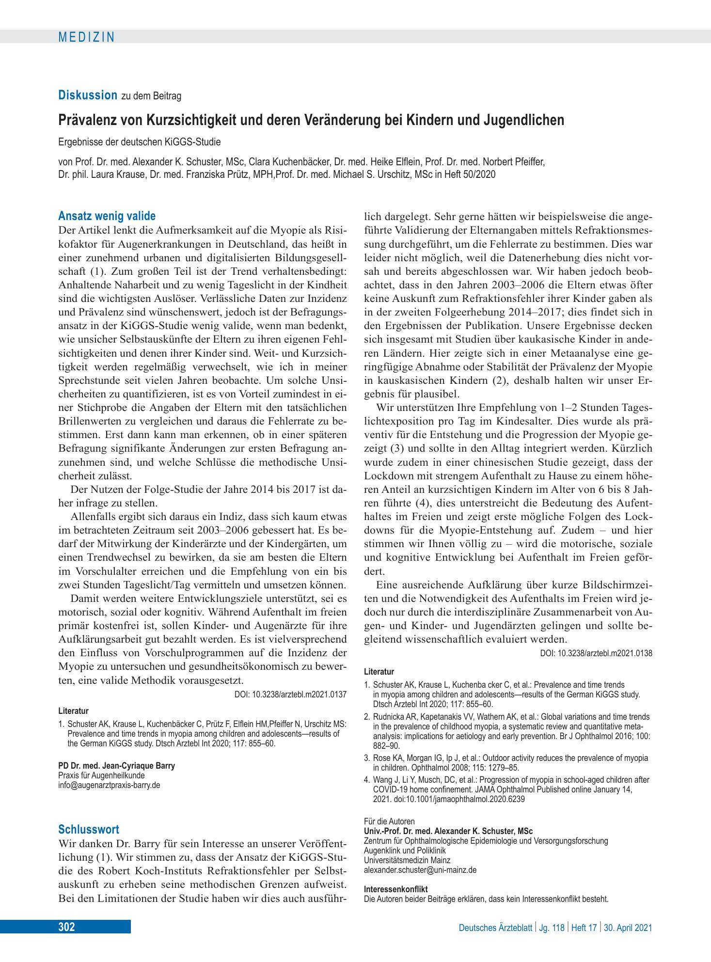 Vorschauseite 1: Schlusswort – Deutsches Ärzteblatt