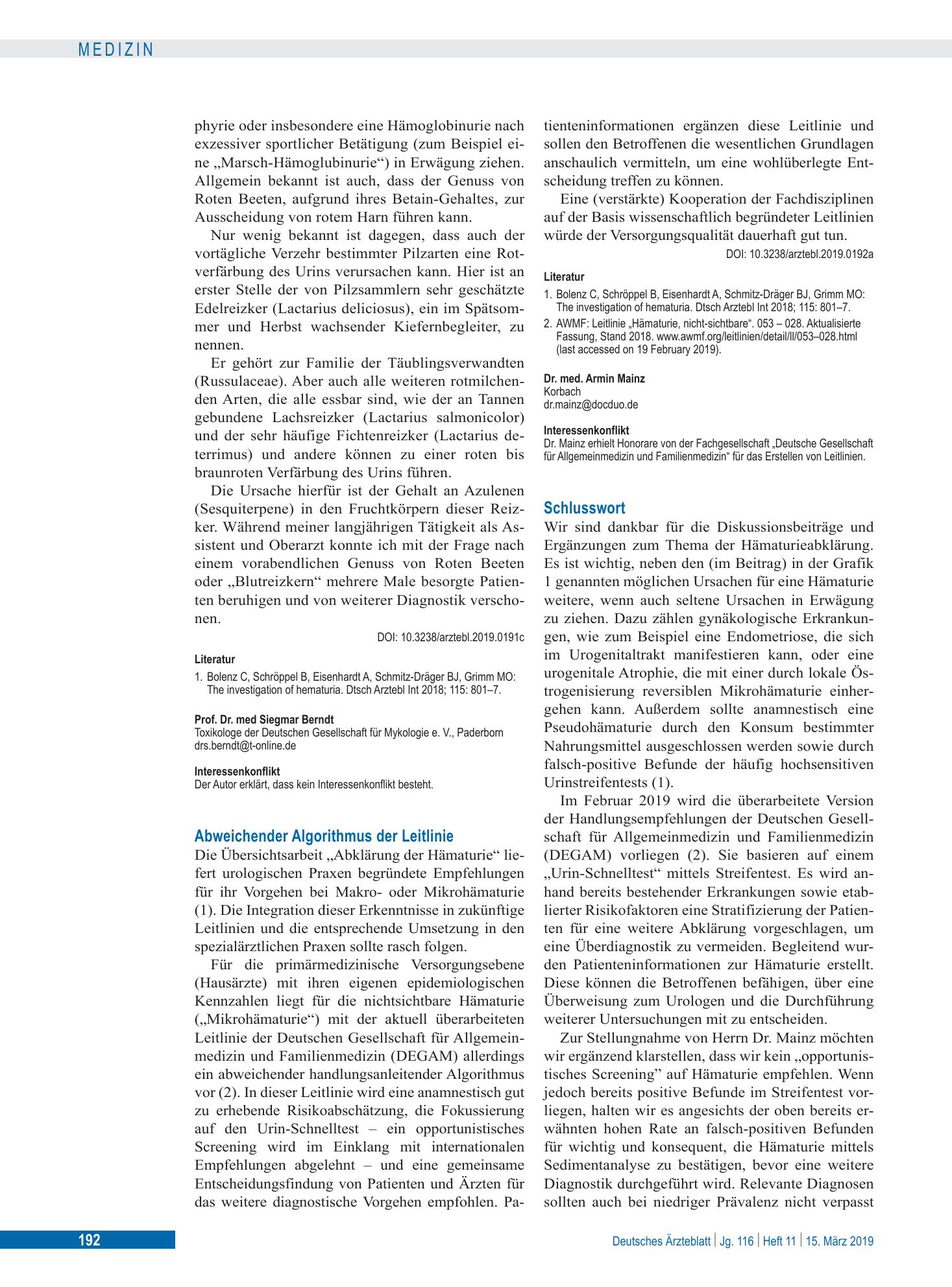 Vorschauseite 1: Schlusswort – Deutsches Ärzteblatt