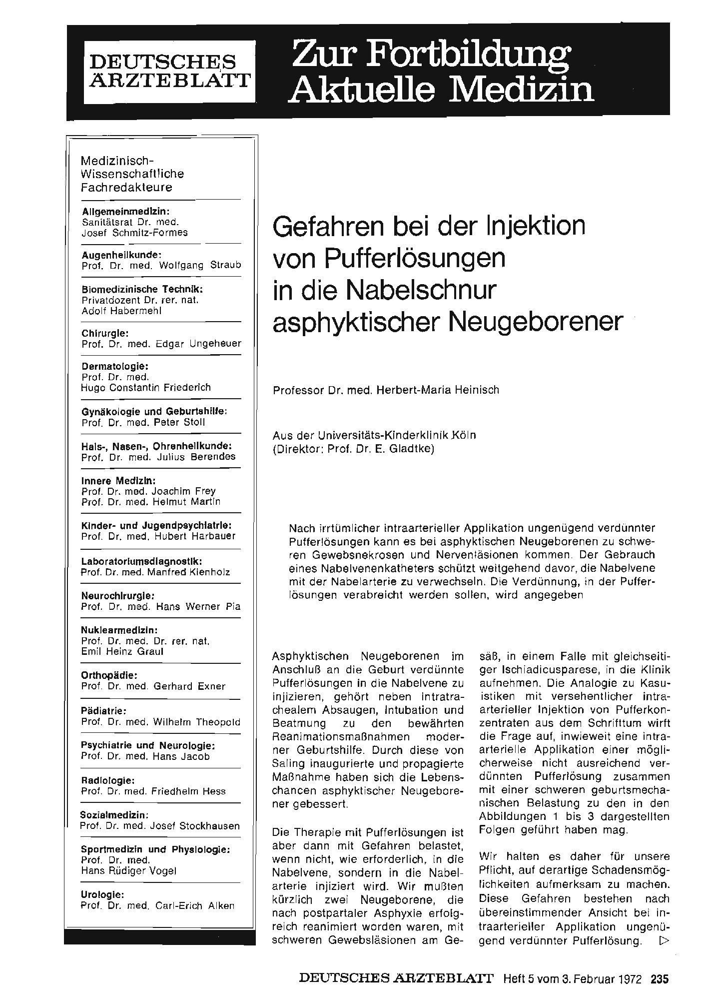 Vorschauseite 1: Gefahren bei der Injektion von Pufferlösungen in die Nabelschnur asphyktischer Neugeborener