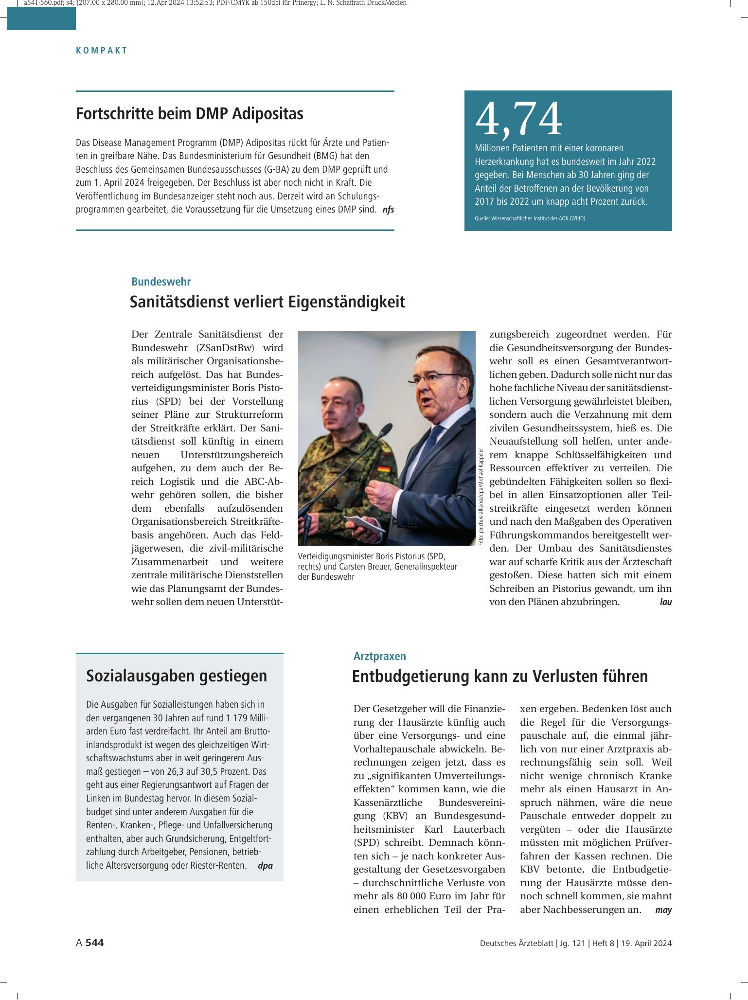 Vorschauseite 1: Zahl der Woche – Deutsches Ärzteblatt