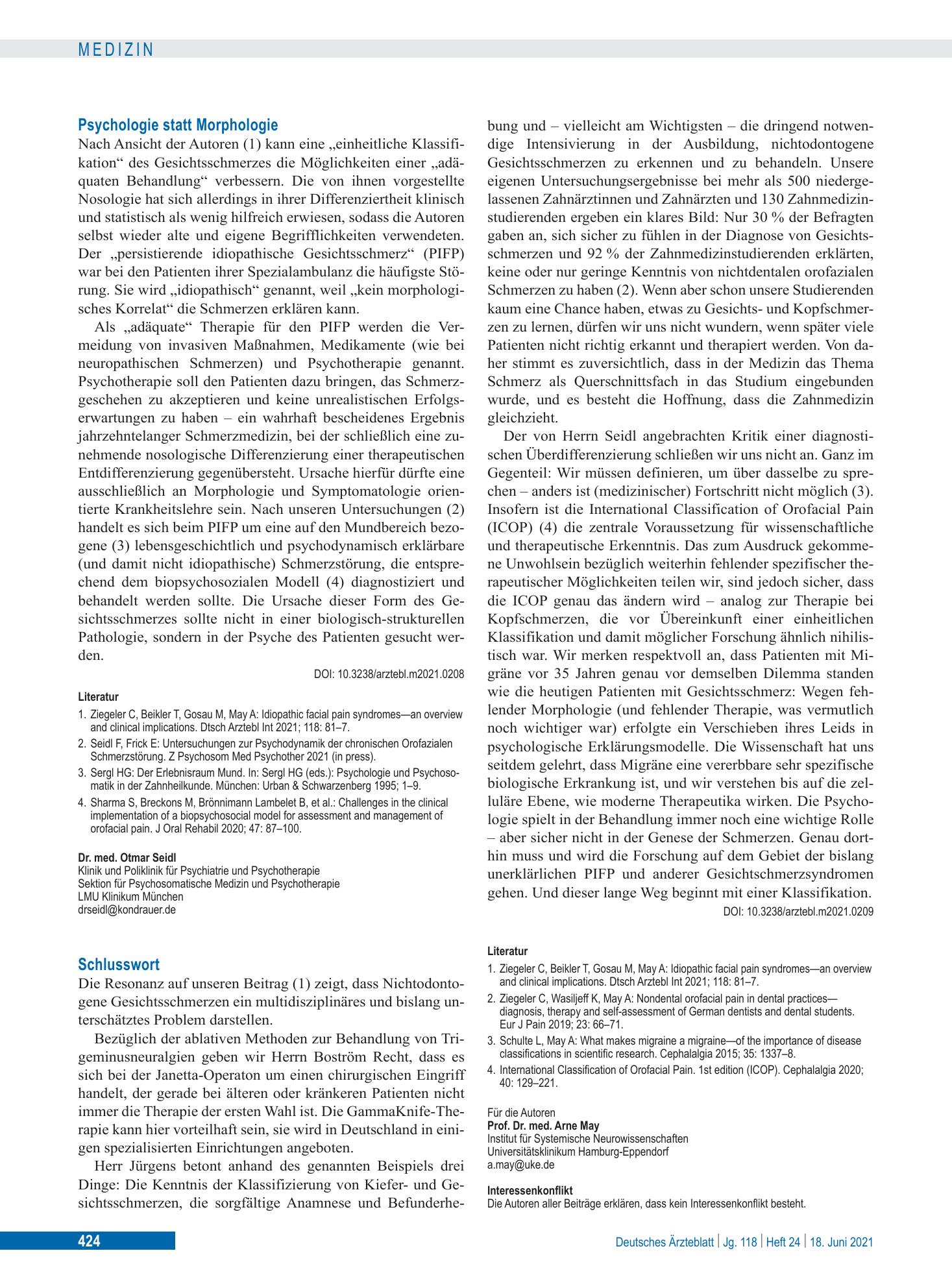Vorschauseite 1: Schlusswort – Deutsches Ärzteblatt