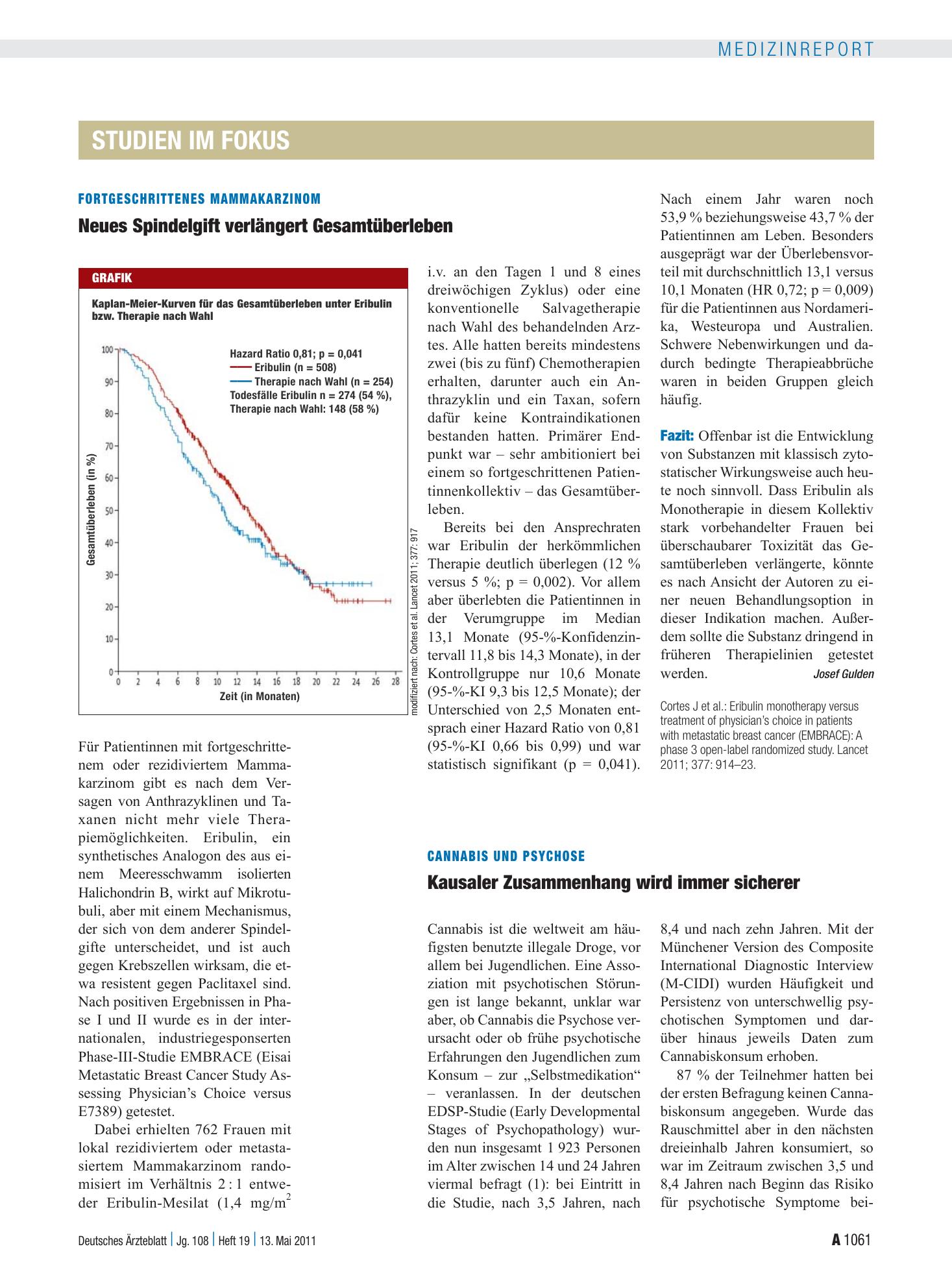 Vorschauseite 1: Cannabis und Psychose: Kausaler Zusammenhang wird immer sicherer – Deutsches Ärzteblatt