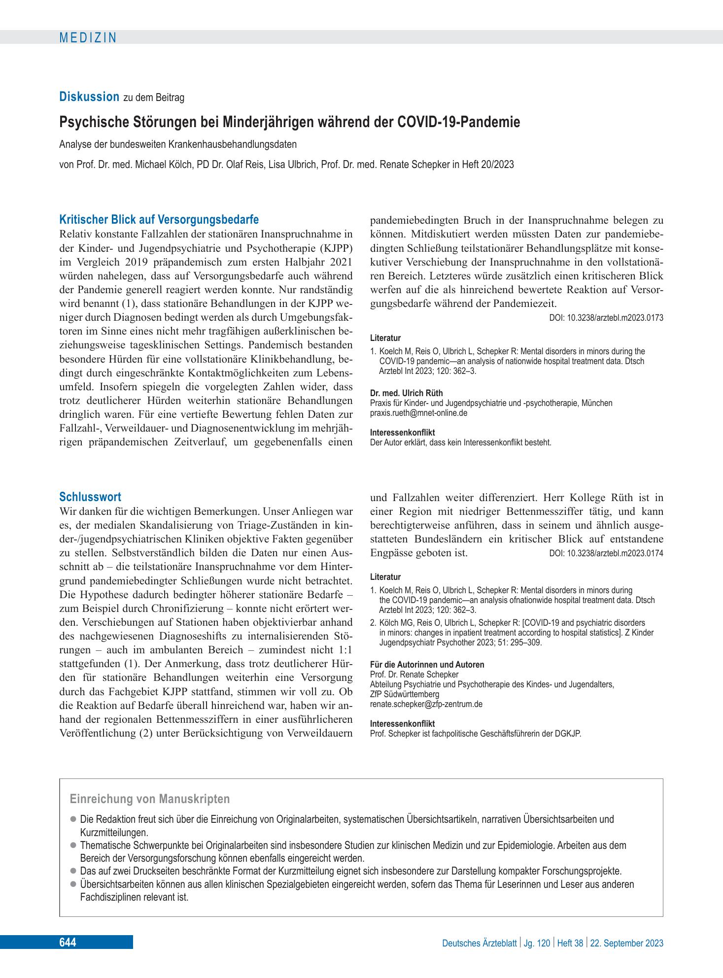 Vorschauseite 1: Schlusswort – Deutsches Ärzteblatt