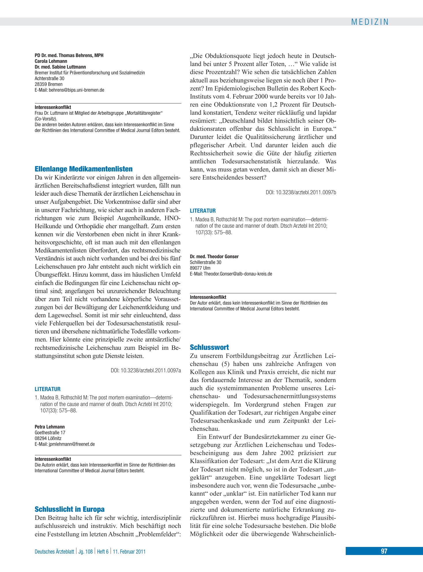 Vorschauseite 1: Schlusswort – Deutsches Ärzteblatt