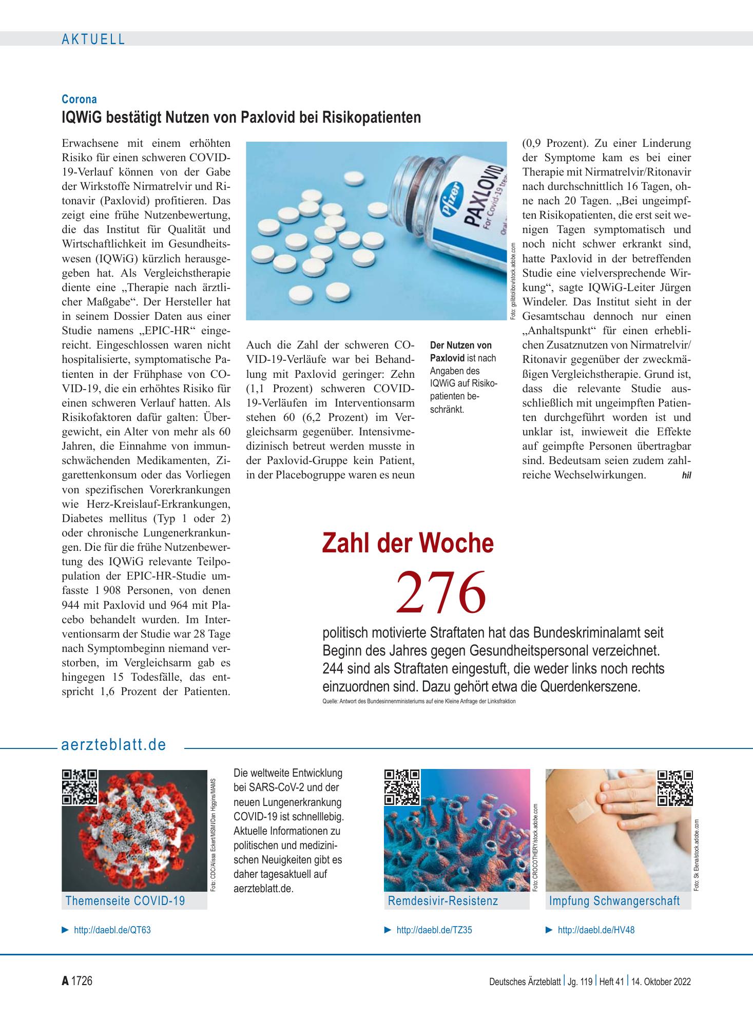 Vorschauseite 1: aerzteblatt.de – Deutsches Ärzteblatt