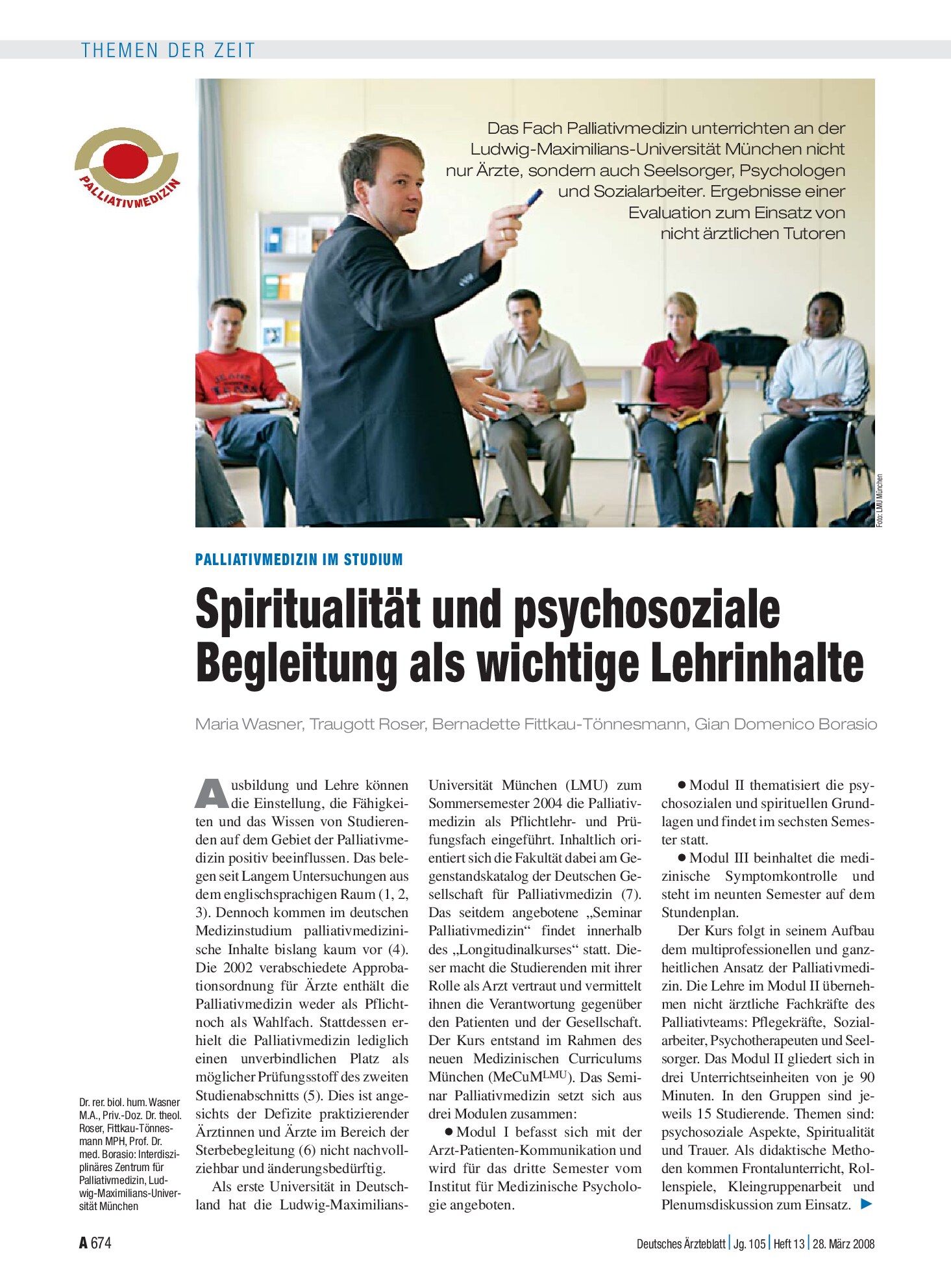 Vorschauseite 1: Palliativmedizin im Studium: Spiritualität und psychosoziale Begleitung als wichtige Lehrinhalte – Deutsches Ärzteblatt