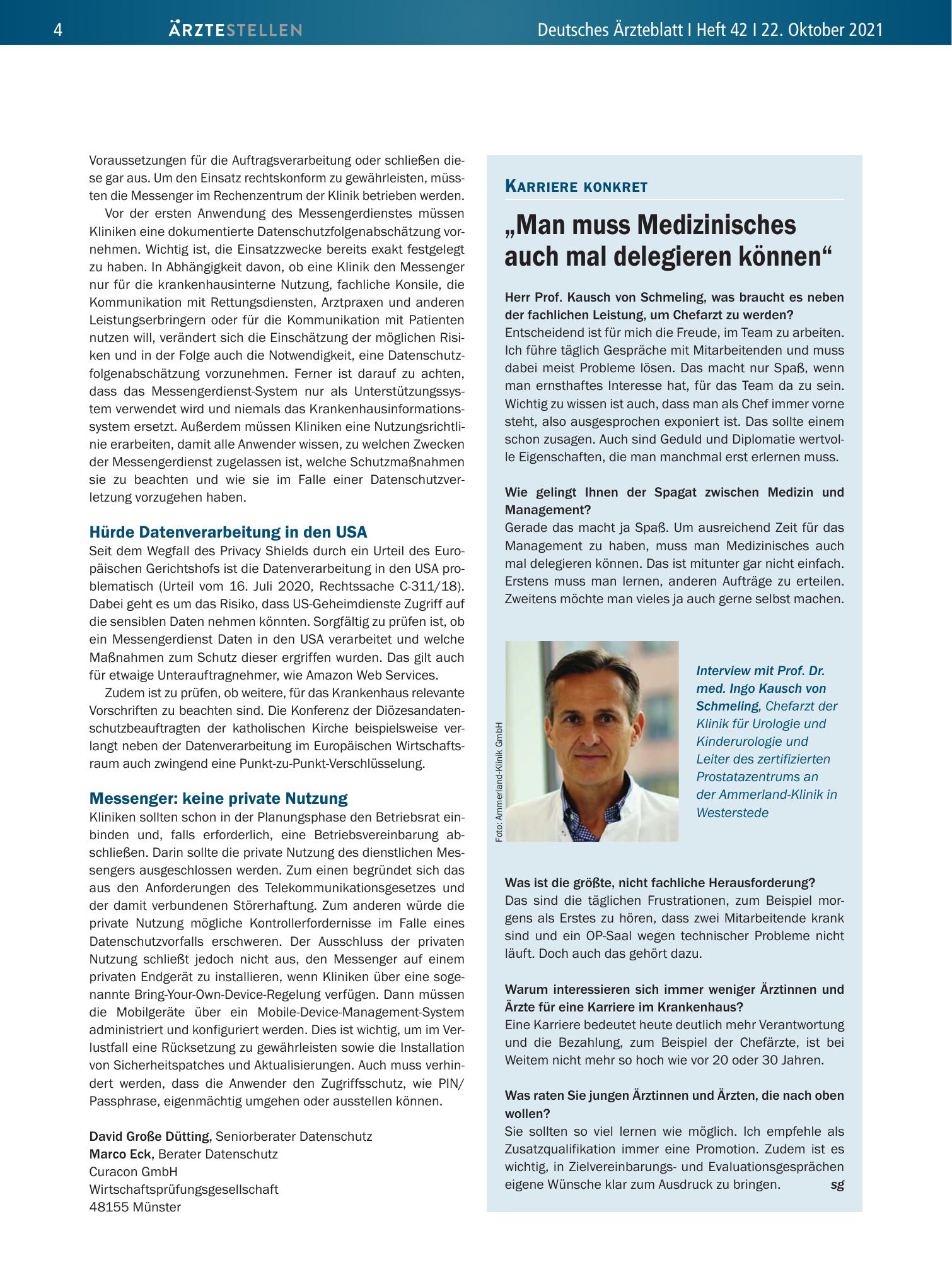 Vorschauseite 1: „Man muss Medizinisches auch mal delegieren können“ – Deutsches Ärzteblatt