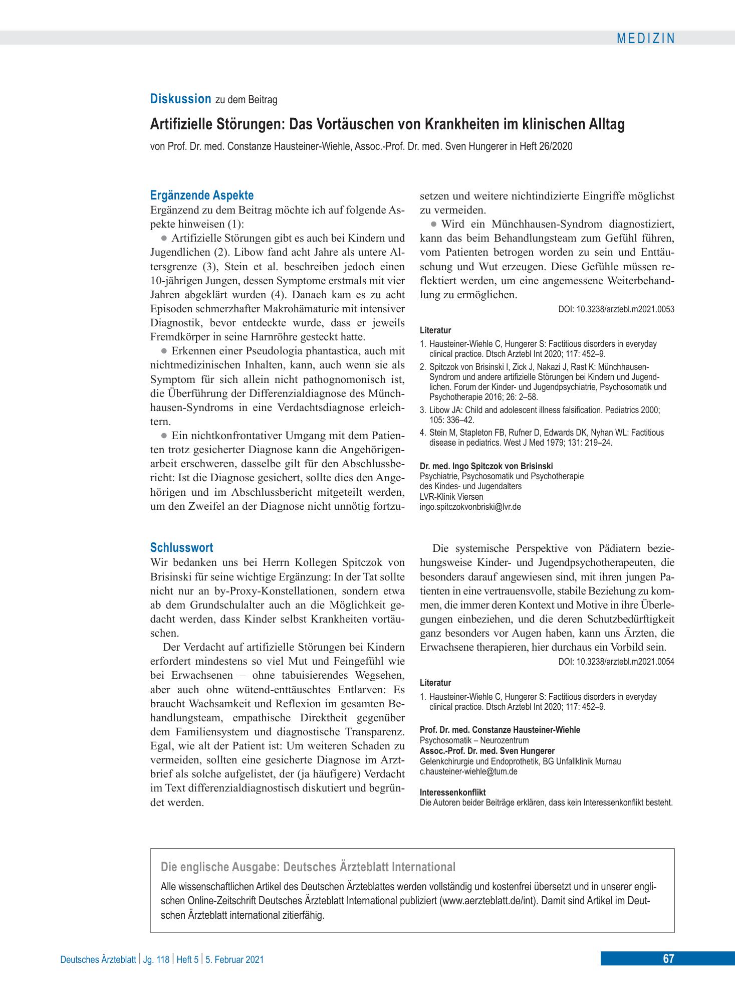 Vorschauseite 1: Schlusswort – Deutsches Ärzteblatt
