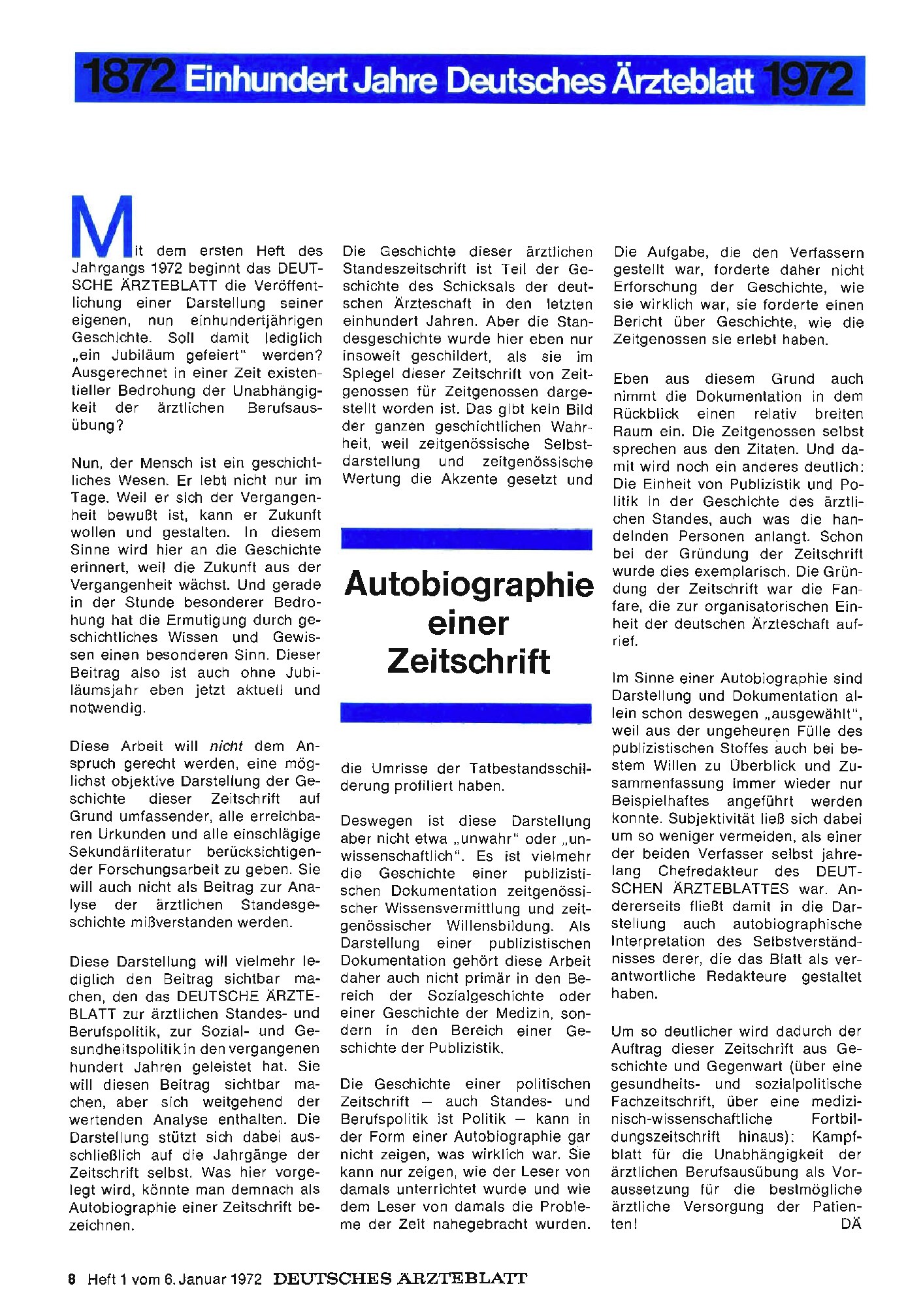 Vorschauseite 1: Autobiographie einer Zeitschrift