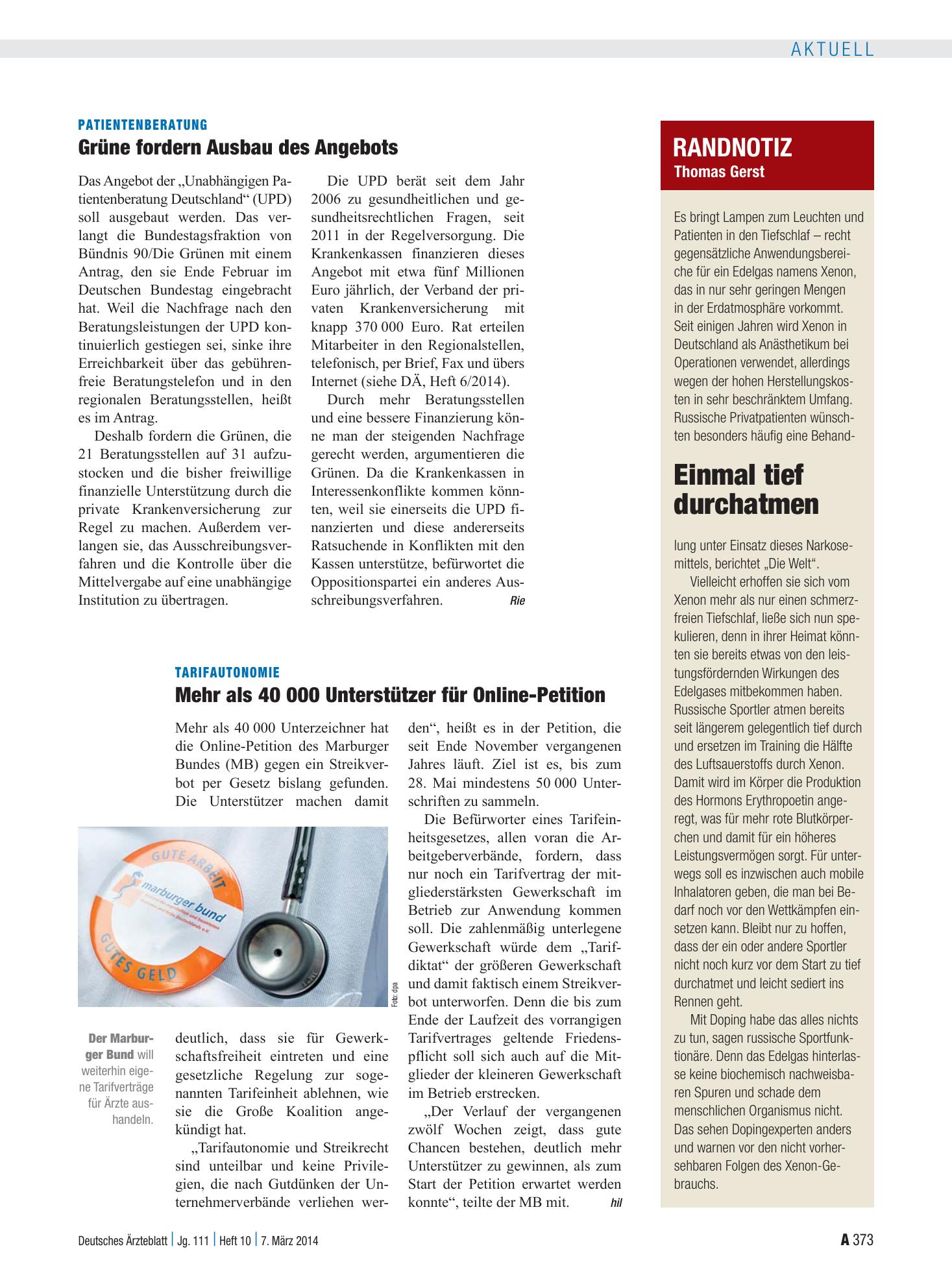 Vorschauseite 1: Randnotiz: Einmal tief durchatmen – Deutsches Ärzteblatt